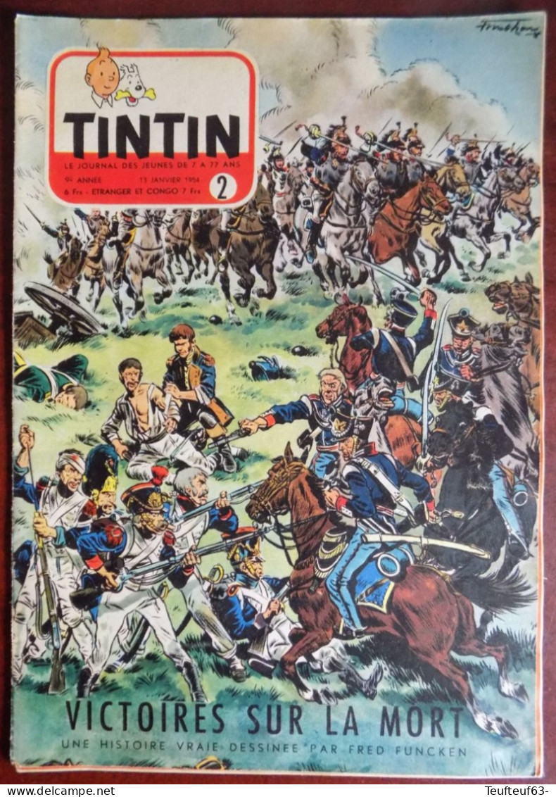 Tintin N° 2-1954 Couv. Funcken " Victoires Sur La Mort " - Tintin