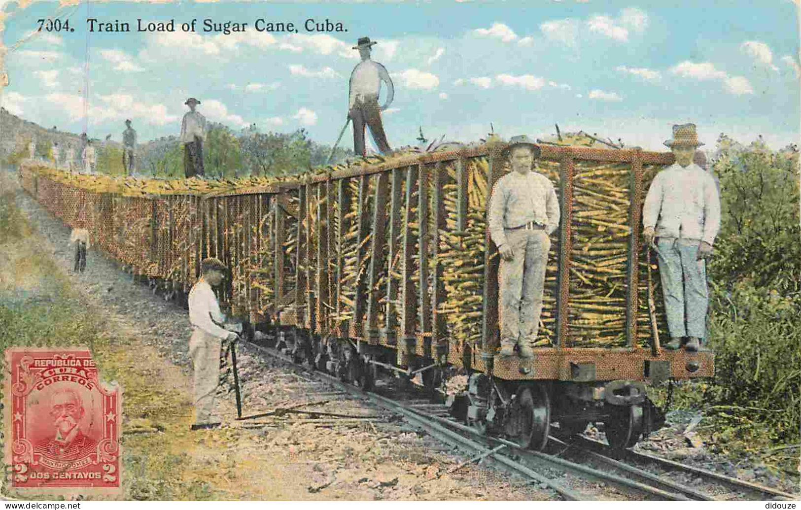 Cuba - Train Load Of Sugar - Train Chargé De Canne à Sucre - Animée - Colorisée - Correspondance - CPA - Voyagée En 1914 - Kuba