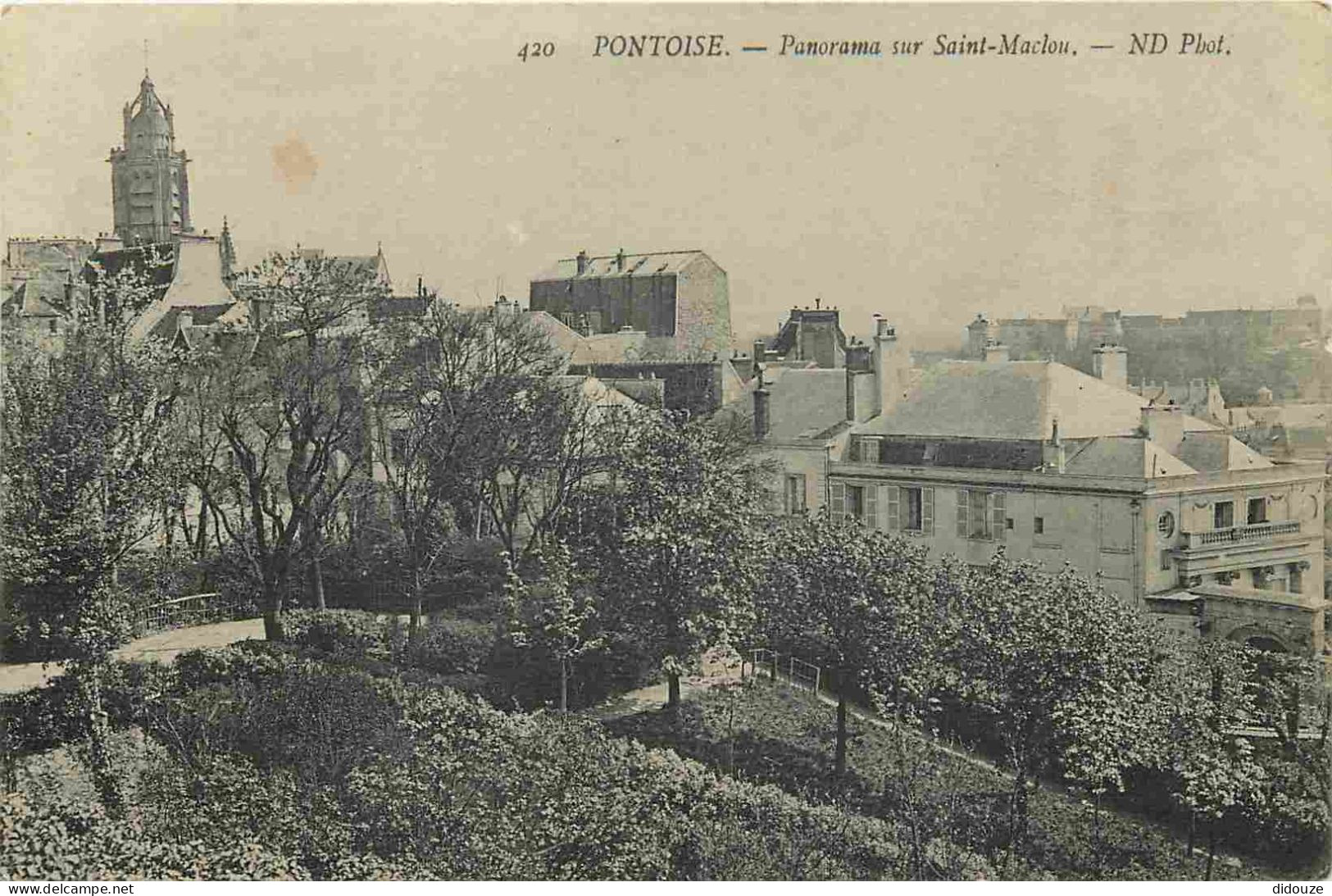 95 - Pontoise - Panorama Sur Saint Maclou - Correspondance - CPA - Voyagée En 1918 - Voir Scans Recto-Verso - Pontoise