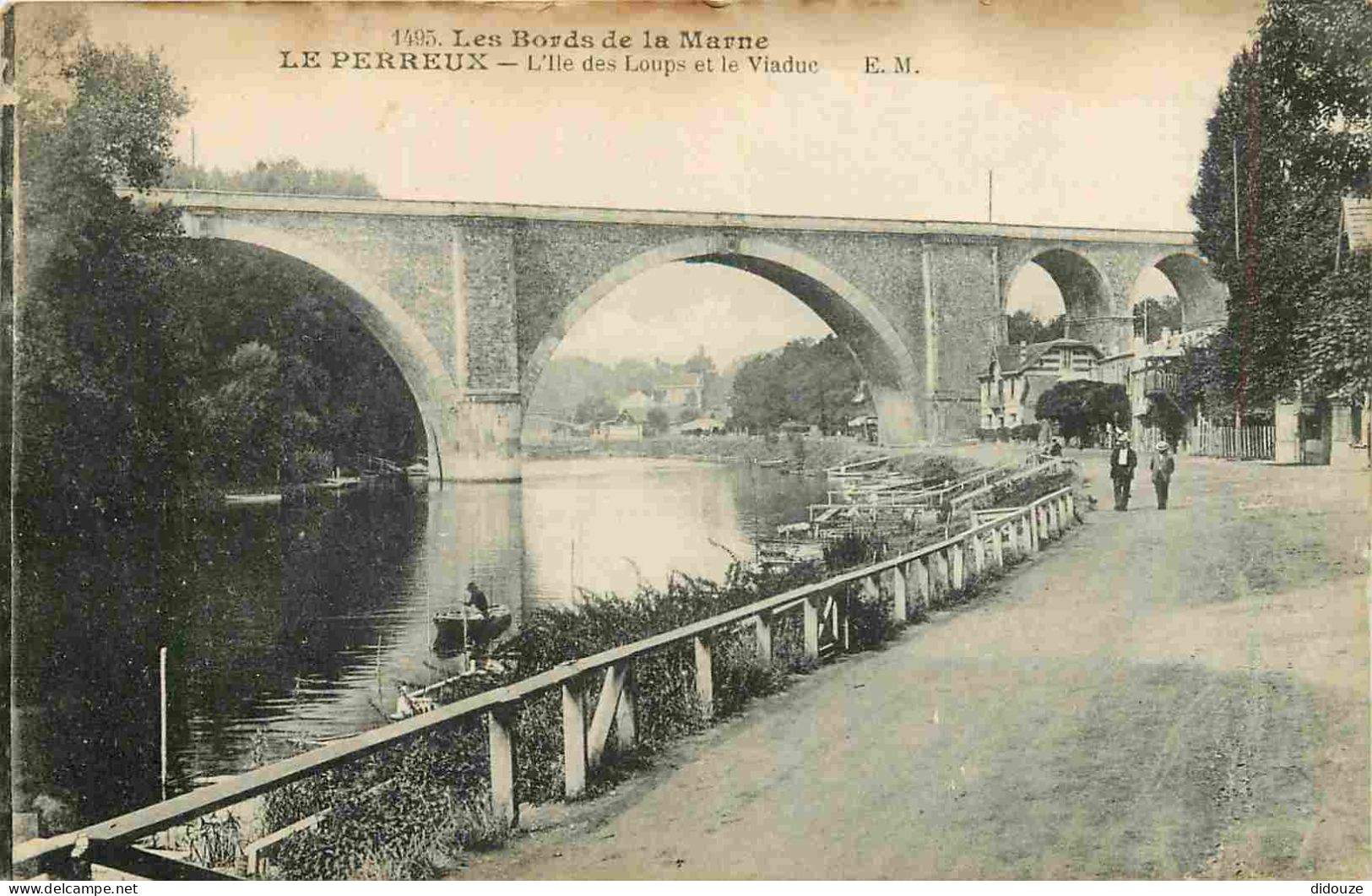 94 - Le Perreux Sur Marne - Les Bords De La Marne - L'ile Des Loups Et Le Viaduc - Animée - Correspondance - CPA - Voir  - Le Perreux Sur Marne