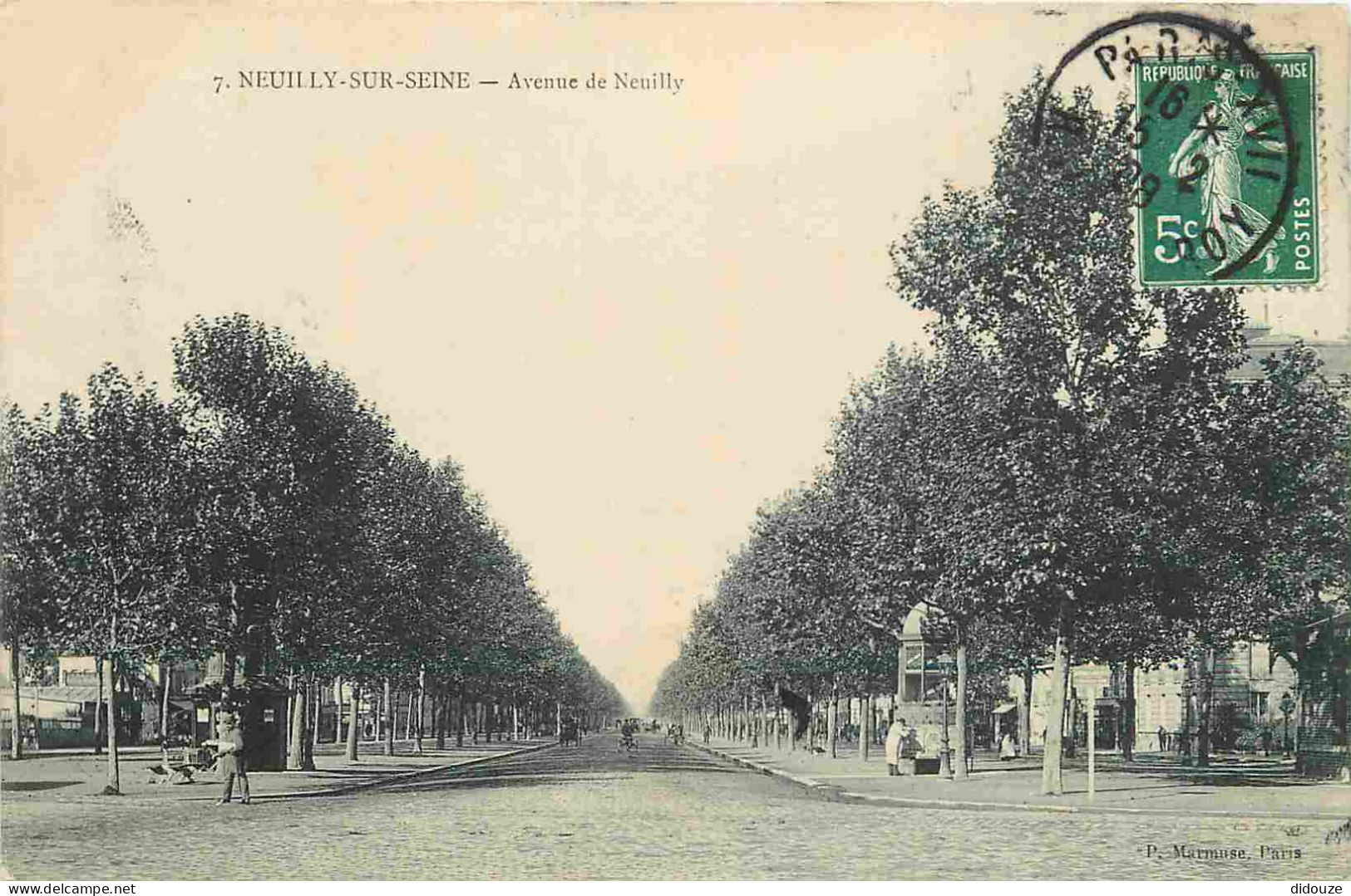 92 - Neuilly Sur Seine - Avenue De Neuilly - Animée - Correspondance - CPA - Oblitération Ronde De 1908 - Voir Scans Rec - Neuilly Sur Seine