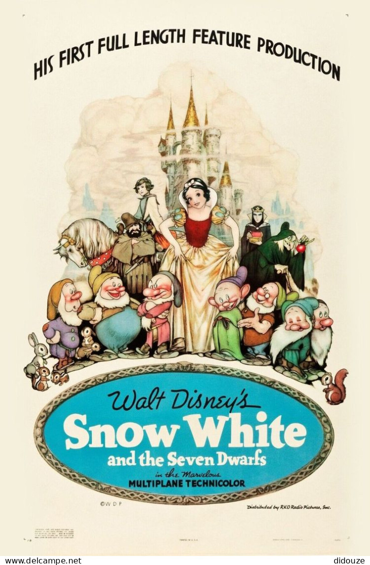 Cinema - Snow White - Walt Disney - Illustration Vintage - Affiche De Film - CPM - Carte Neuve - Voir Scans Recto-Verso - Affiches Sur Carte