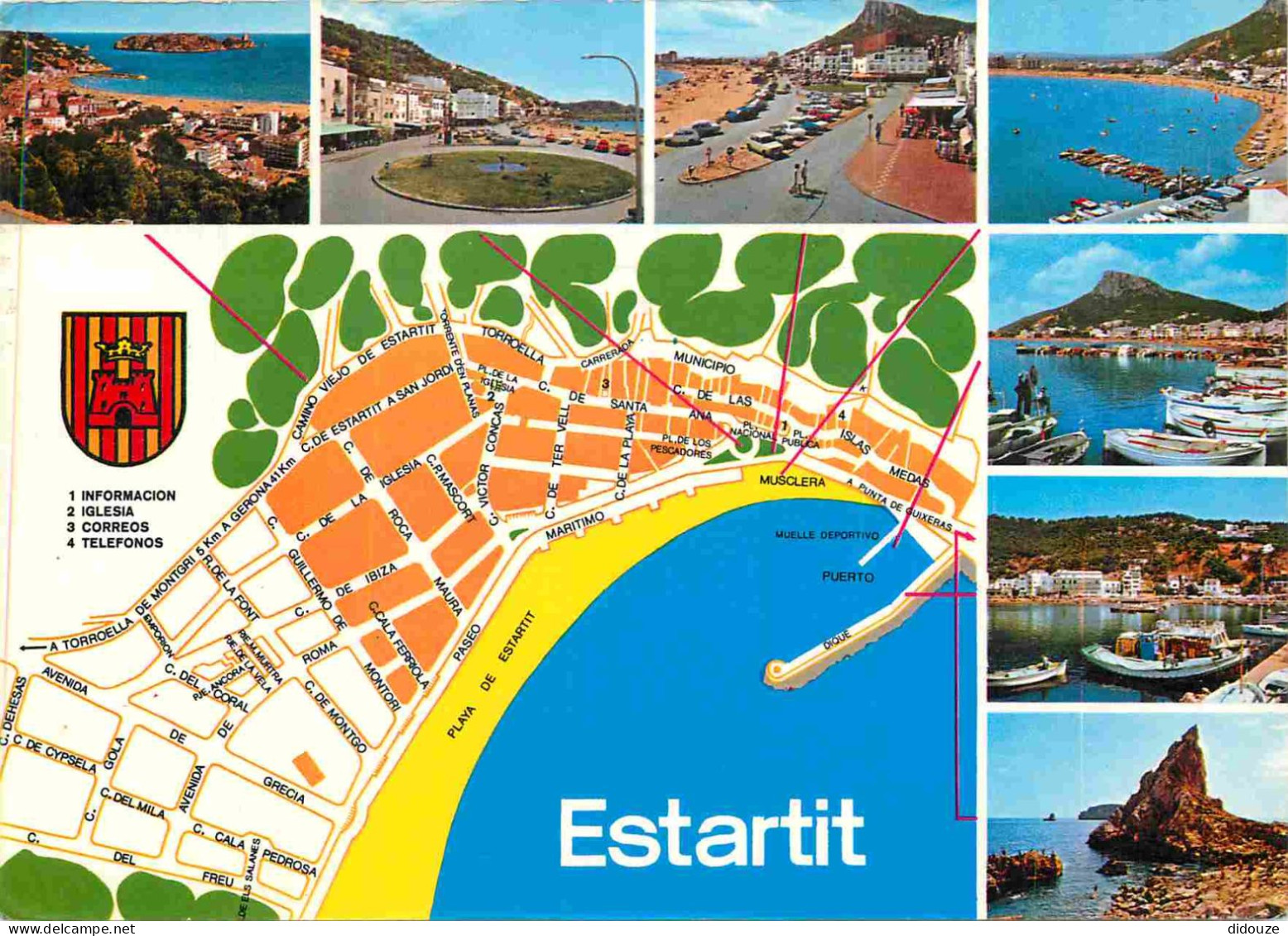 Espagne - Espana - Cataluna - Costa Brava - Estartit - Multivues - Carte Géographique - Blasons - CPM - Voir Scans Recto - Gerona