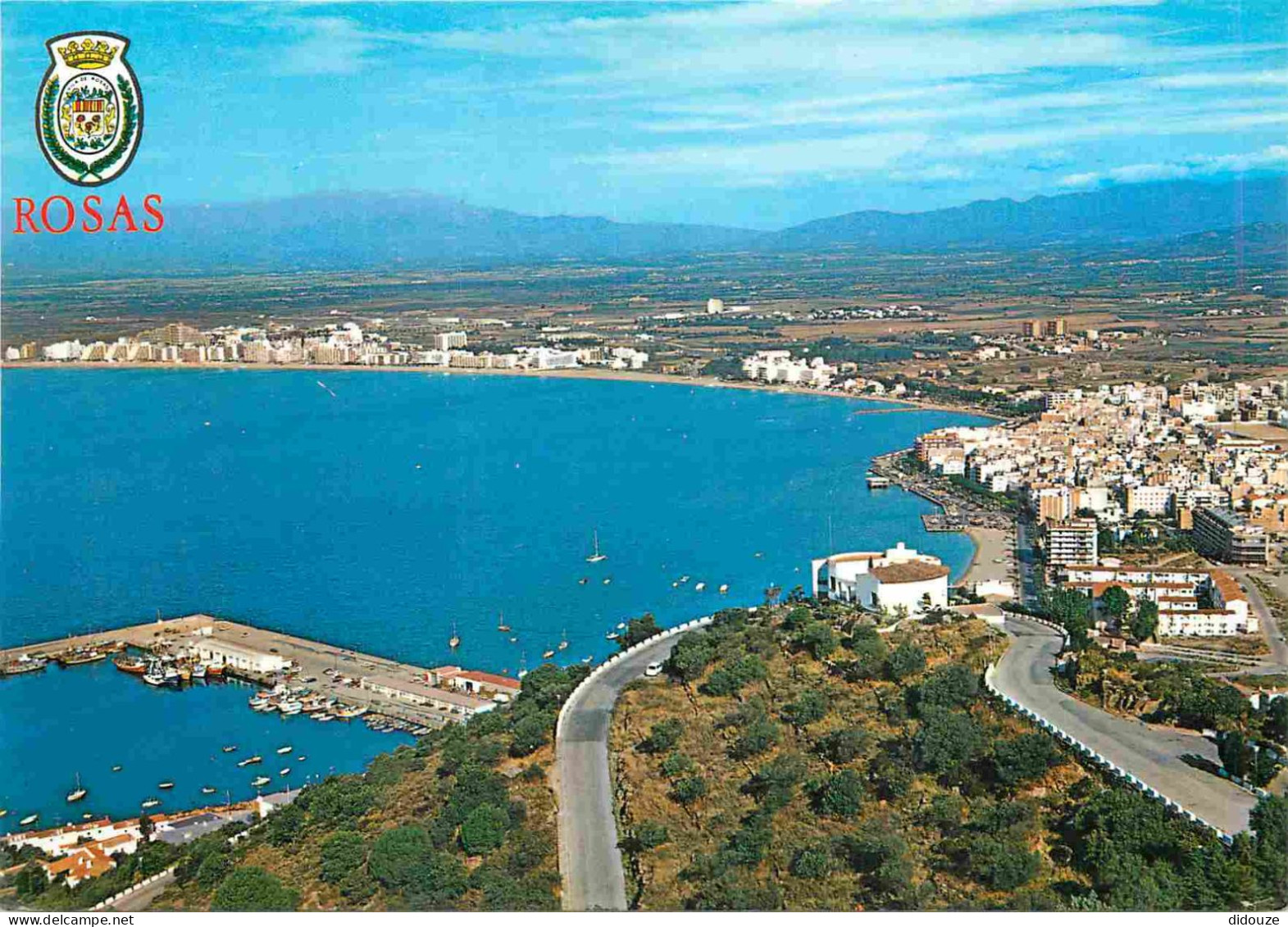 Espagne - Espana - Cataluna - Costa Brava - Rosas - Puerto Y Vista General - Port Et Vue Générale - Blasons - CPM - Voir - Gerona