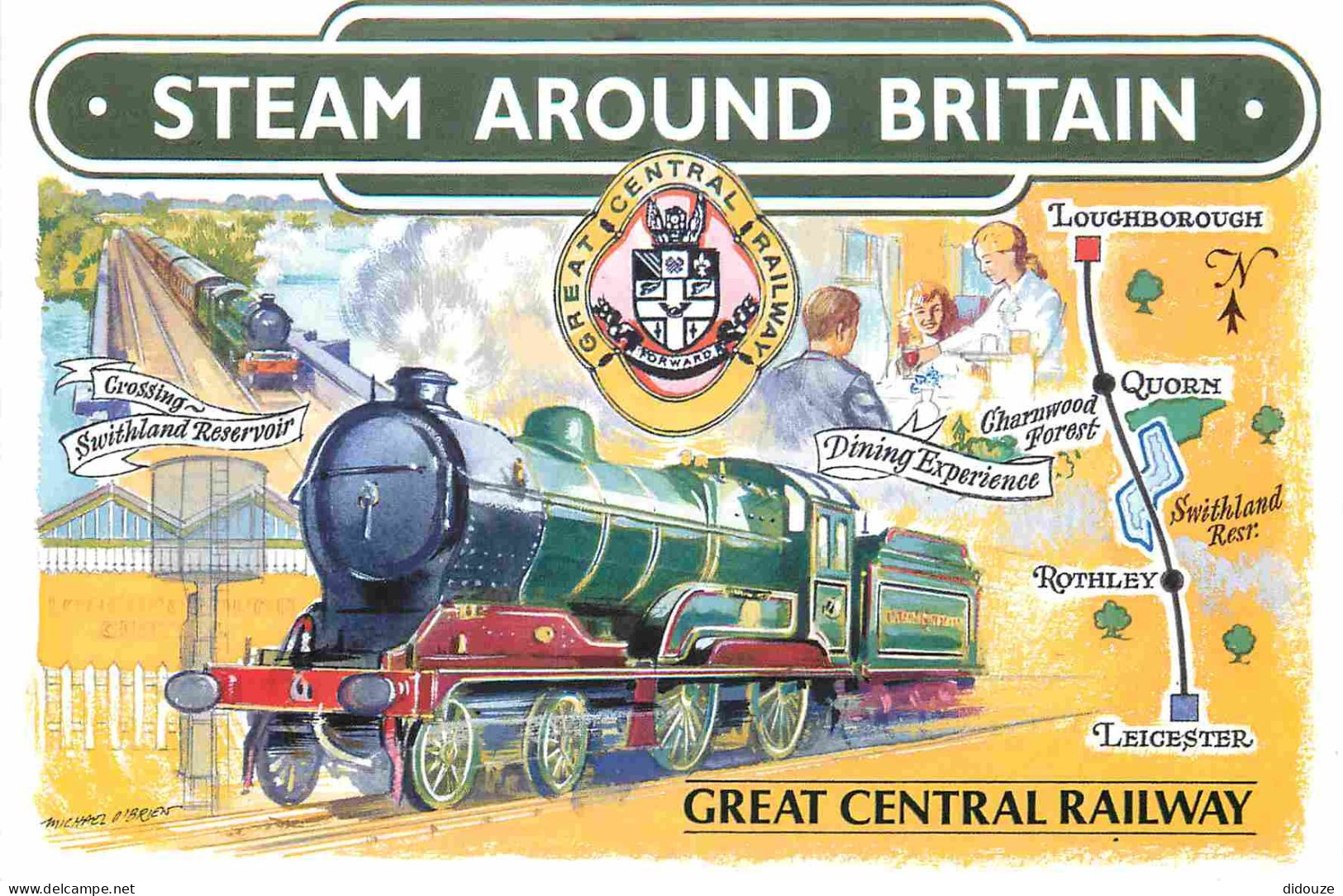 Trains - Trains - Art Peinture Illustration - Illustrateur Michael O'Brien - Steam Around Britain - Great Central Railwa - Eisenbahnen