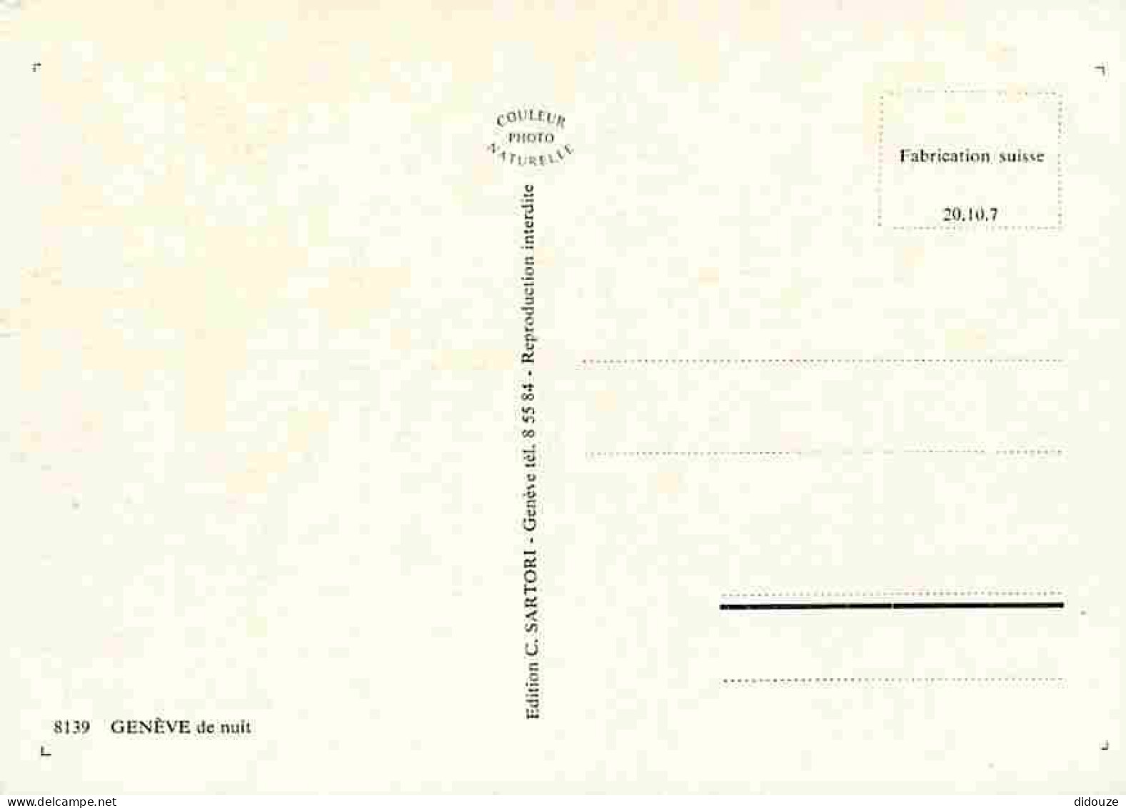 Suisse - Genève - De Nuit - CPM - Voir Scans Recto-Verso - Altri & Non Classificati