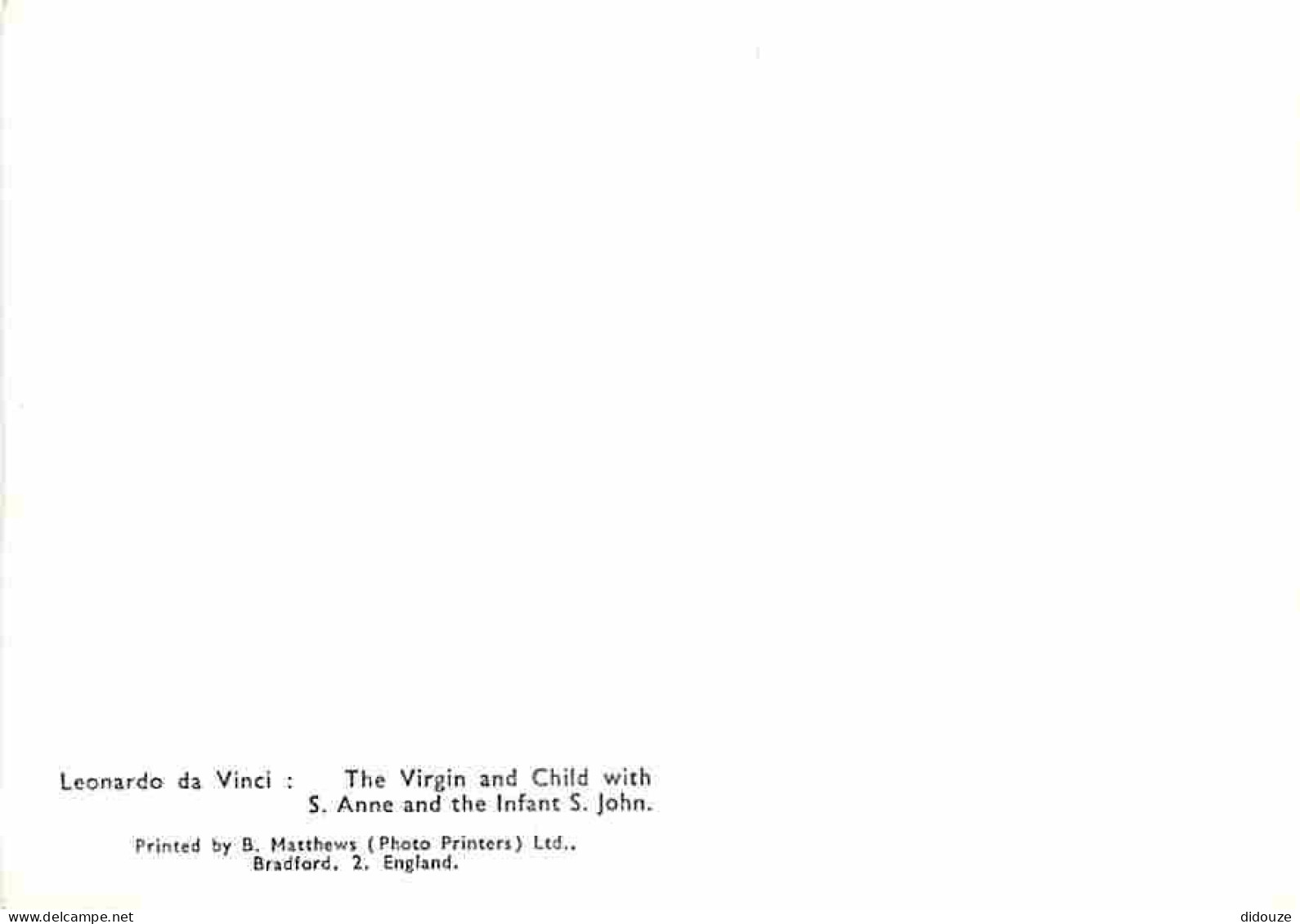 Art - Peinture Religieuse - Léonard De Vinci - The Virgin And Child With S Anne And The Infant S John - Carte Neuve - CP - Paintings, Stained Glasses & Statues