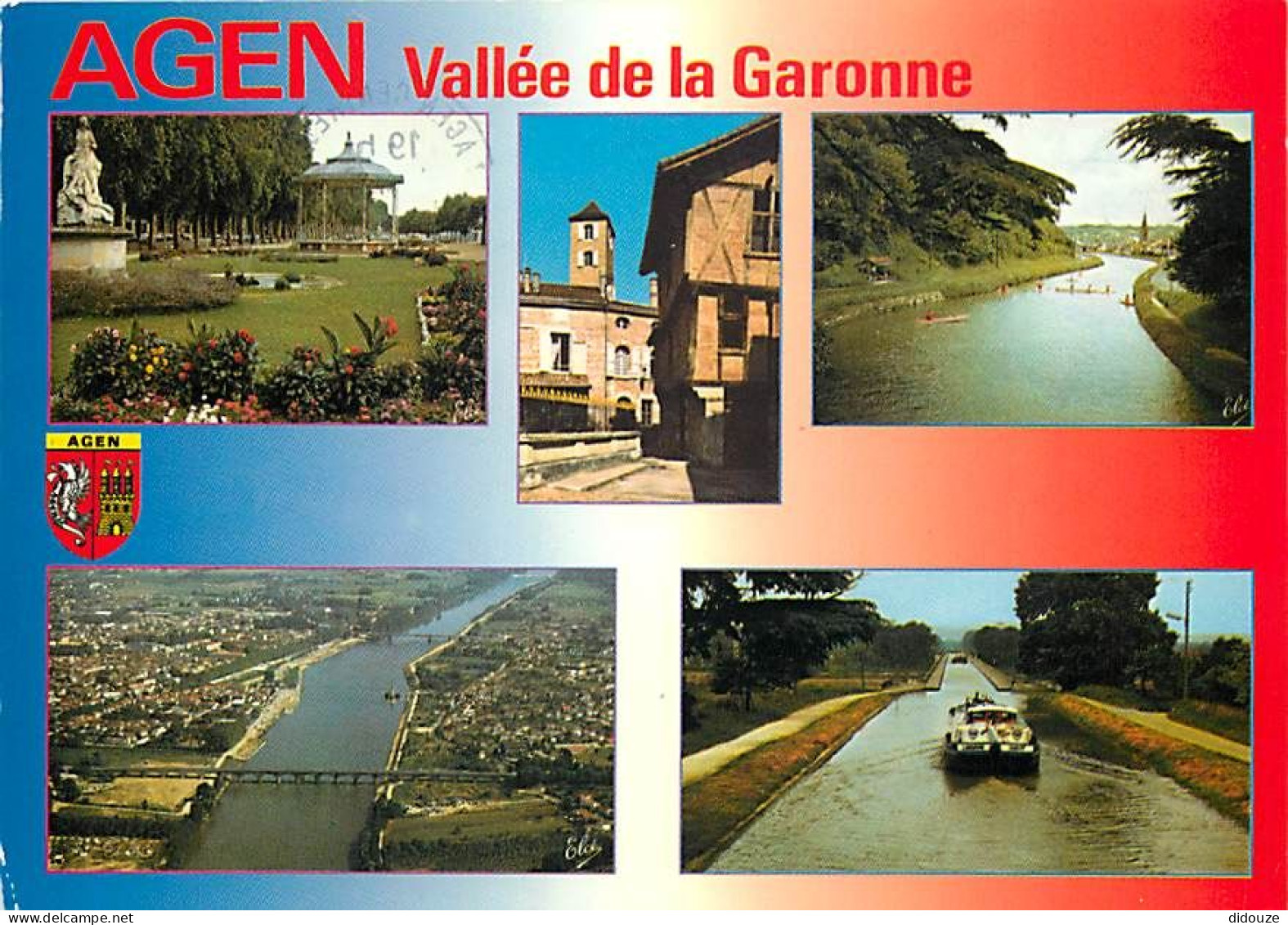 47 - Agen - Multivues - Péniche - Blasons - CPM - Voir Scans Recto-Verso - Agen