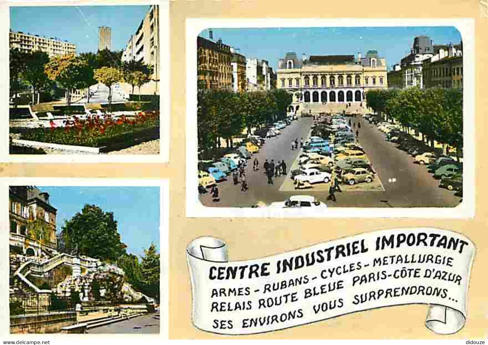 42 - Saint-Etienne - Multivues - Automobiles - Flamme Postale - CPM - Voir Scans Recto-Verso - Saint Etienne