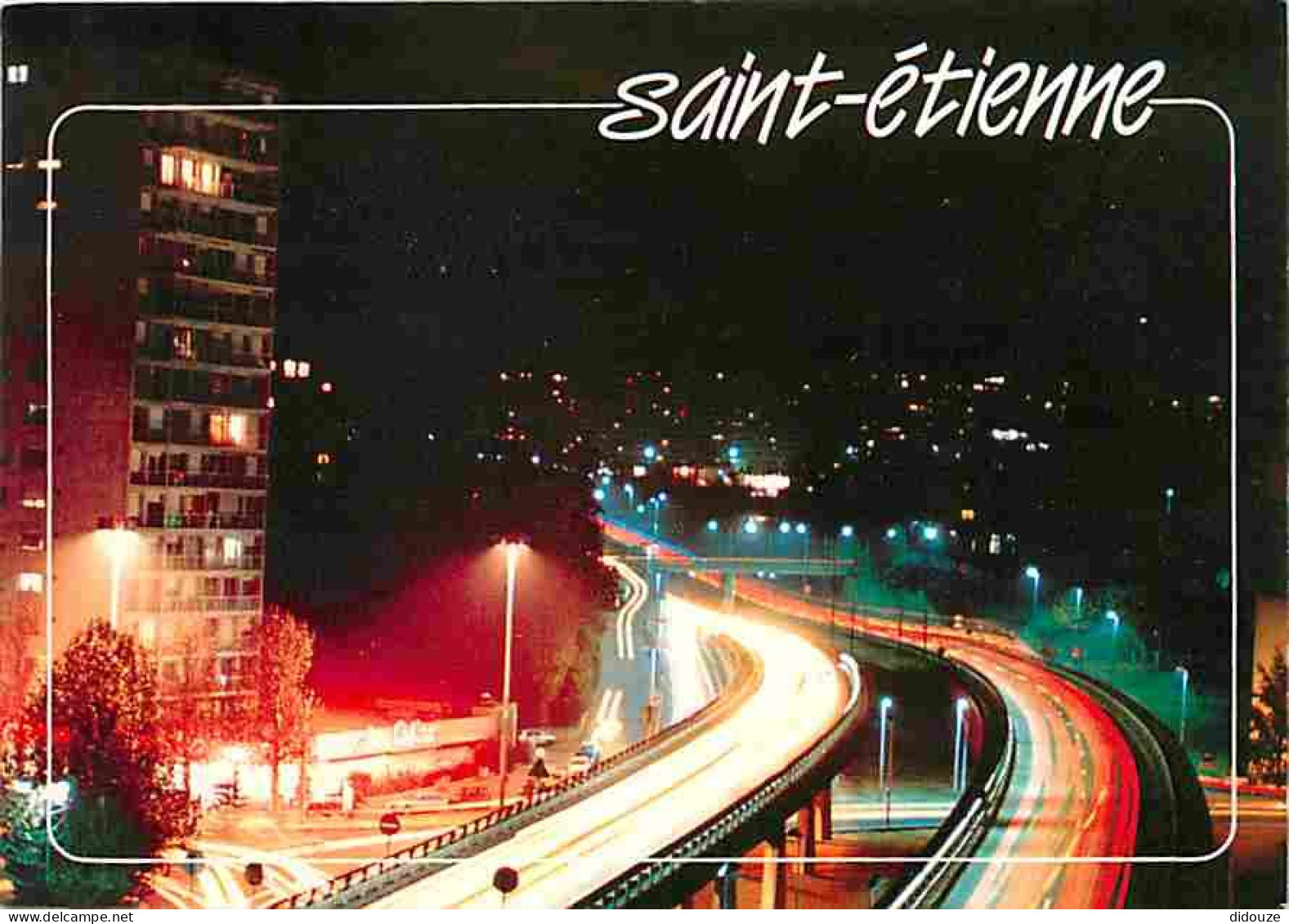 42 - Saint-Etienne - Quartier Du Rond Point - Vue De Nuit - Flamme Postale - CPM - Voir Scans Recto-Verso - Saint Etienne