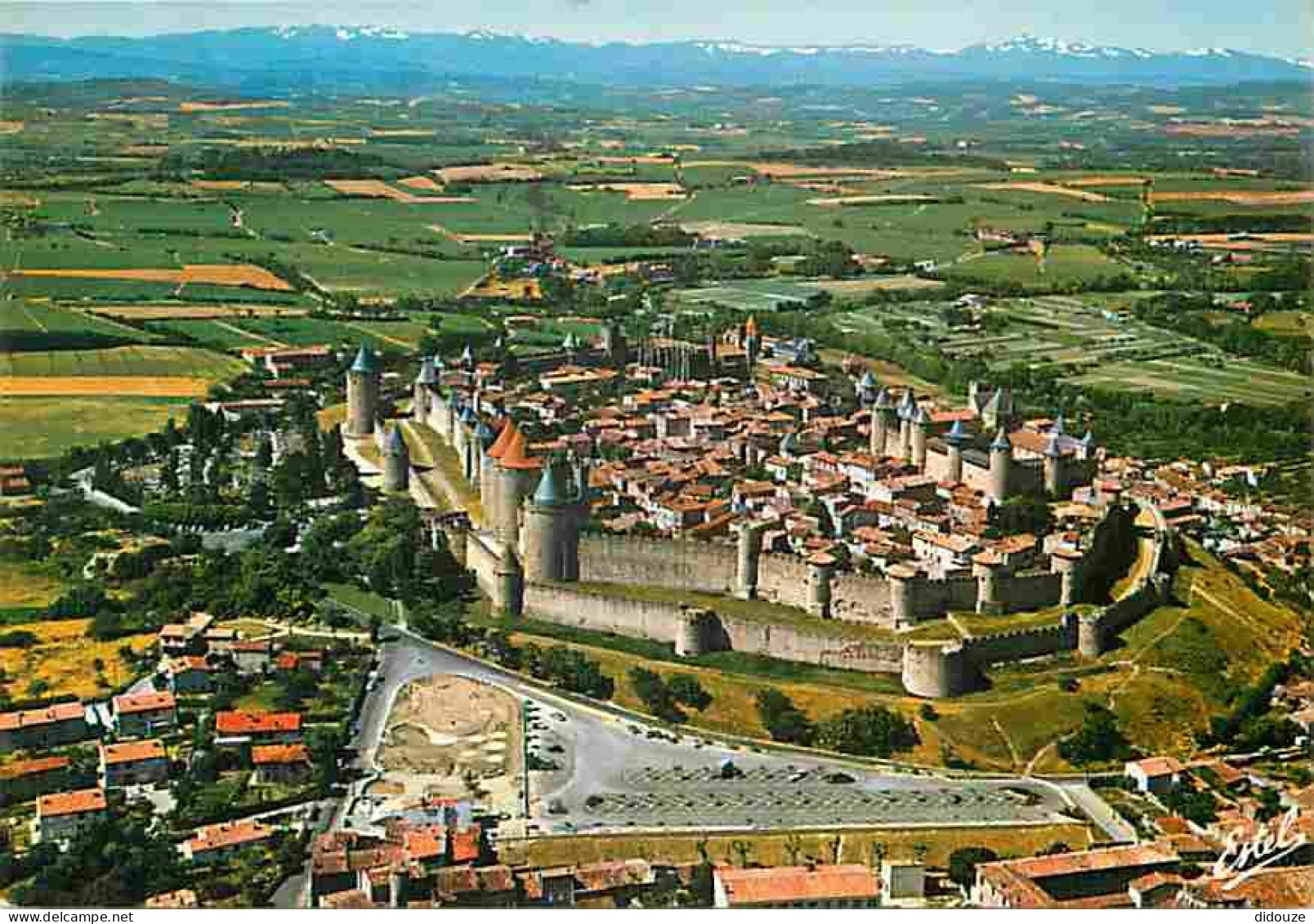 11 - Carcassonne - La Cité Médiévale - Vue Générale Aérienne - Flamme Postale De Carcassonne Aude Expo 1979 - CPM - Voir - Carcassonne