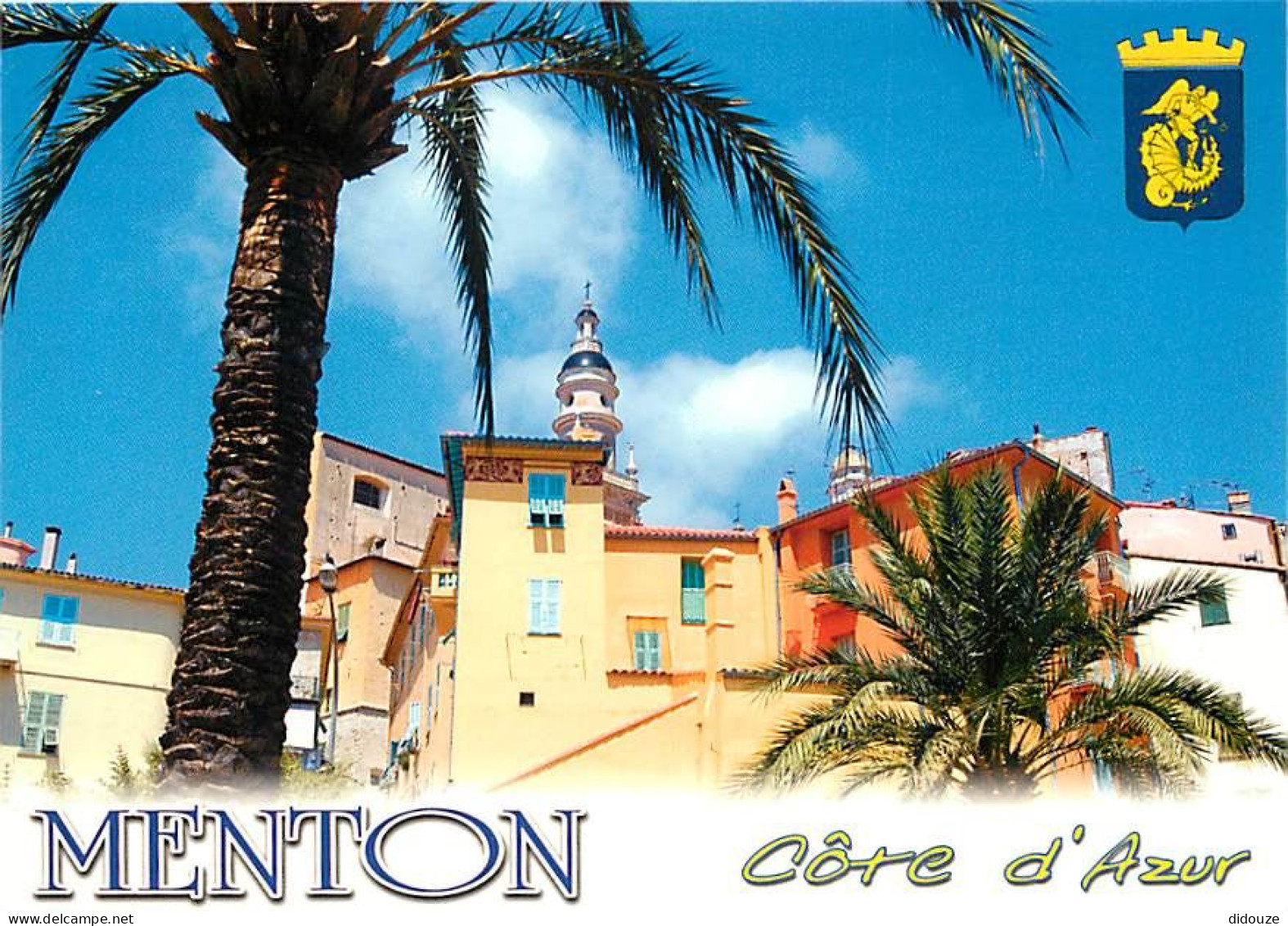 06 - Menton - Les Toits Autour De La Basilique St-Michel - Blasons - CPM - Carte Neuve - Voir Scans Recto-Verso - Menton