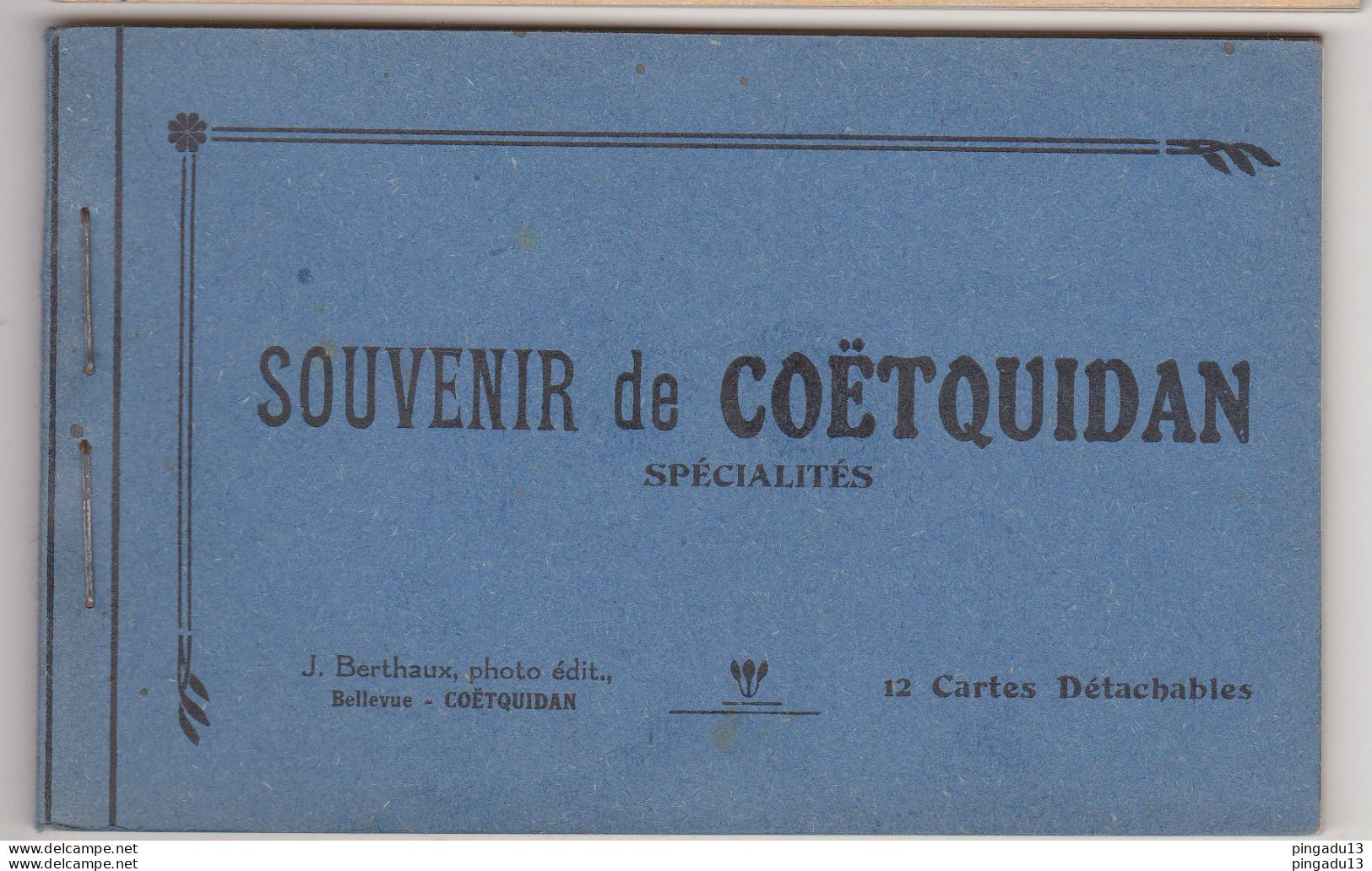 Fixe Morbihan Souvenir Coëtquidan Spécialités Carnet Jh Berthaux Bellevue Horlogerie Bijouterie Optique - Autres & Non Classés