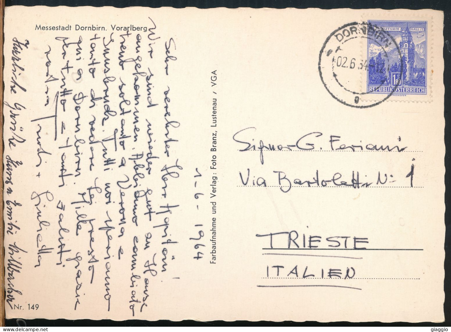 °°° 30984 - AUSTRIA - VORARLBERG - MESSESTADT DORNBIN - 1964 With Stamps °°° - Dornbirn