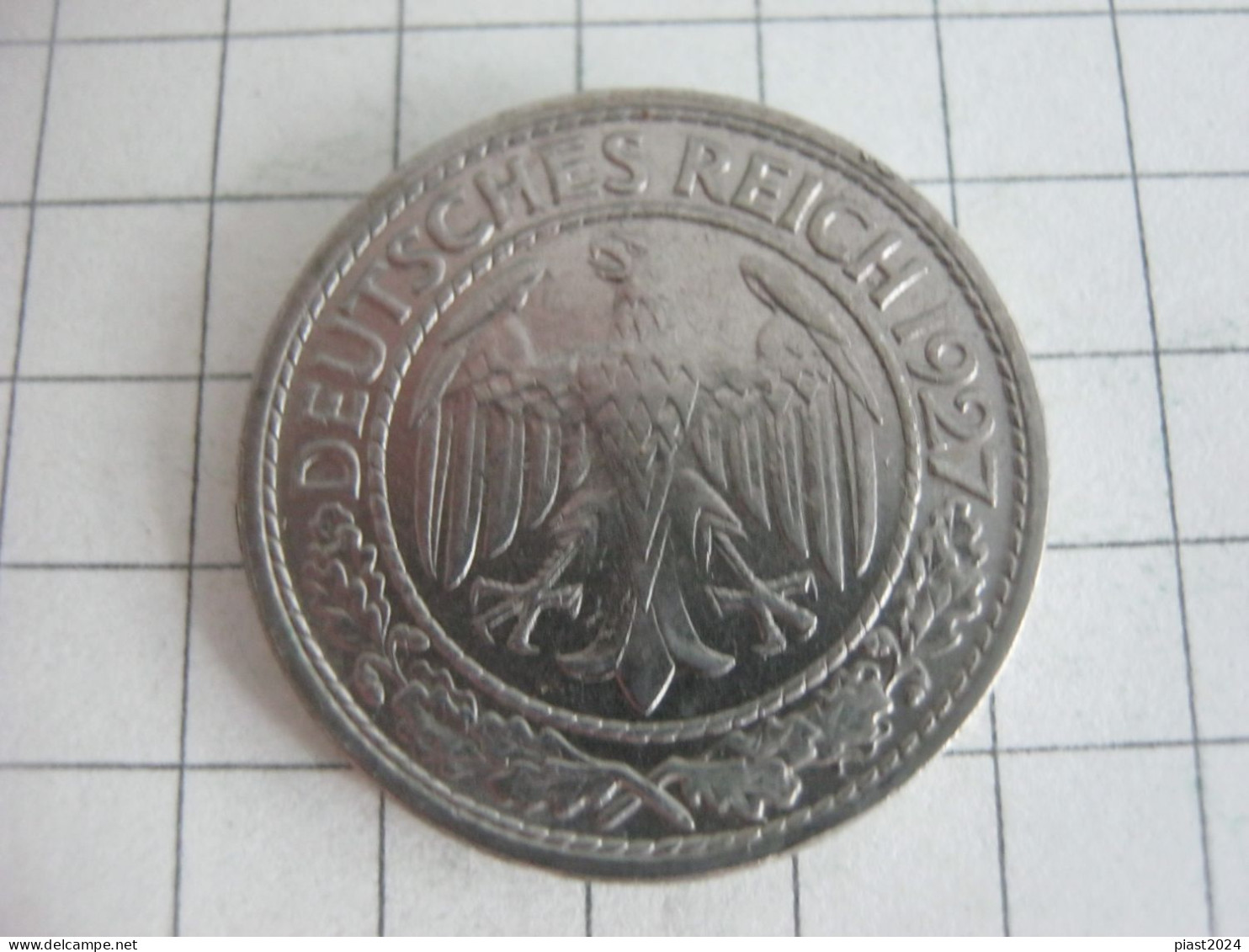 Germany 50 Reichspfennig 1927 D - 50 Rentenpfennig & 50 Reichspfennig