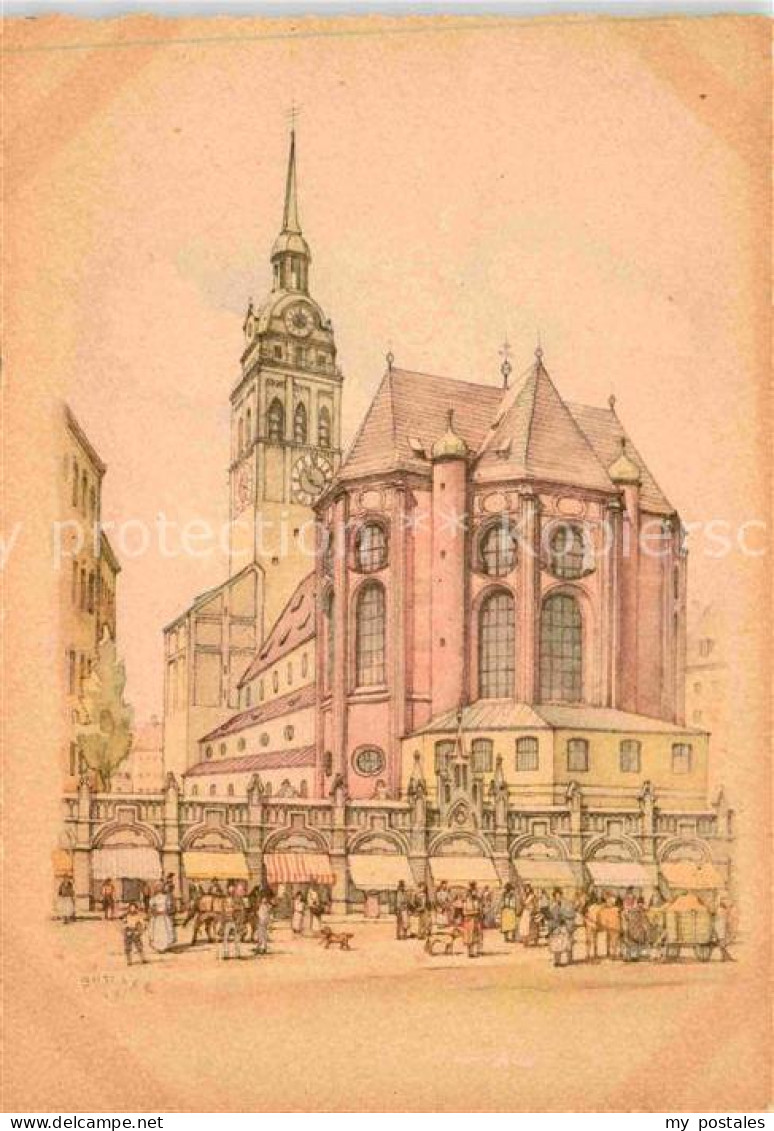 72831579 Muenchen Stadtpfarrkirche Sankt Peter Zeichnung Muenchen - München