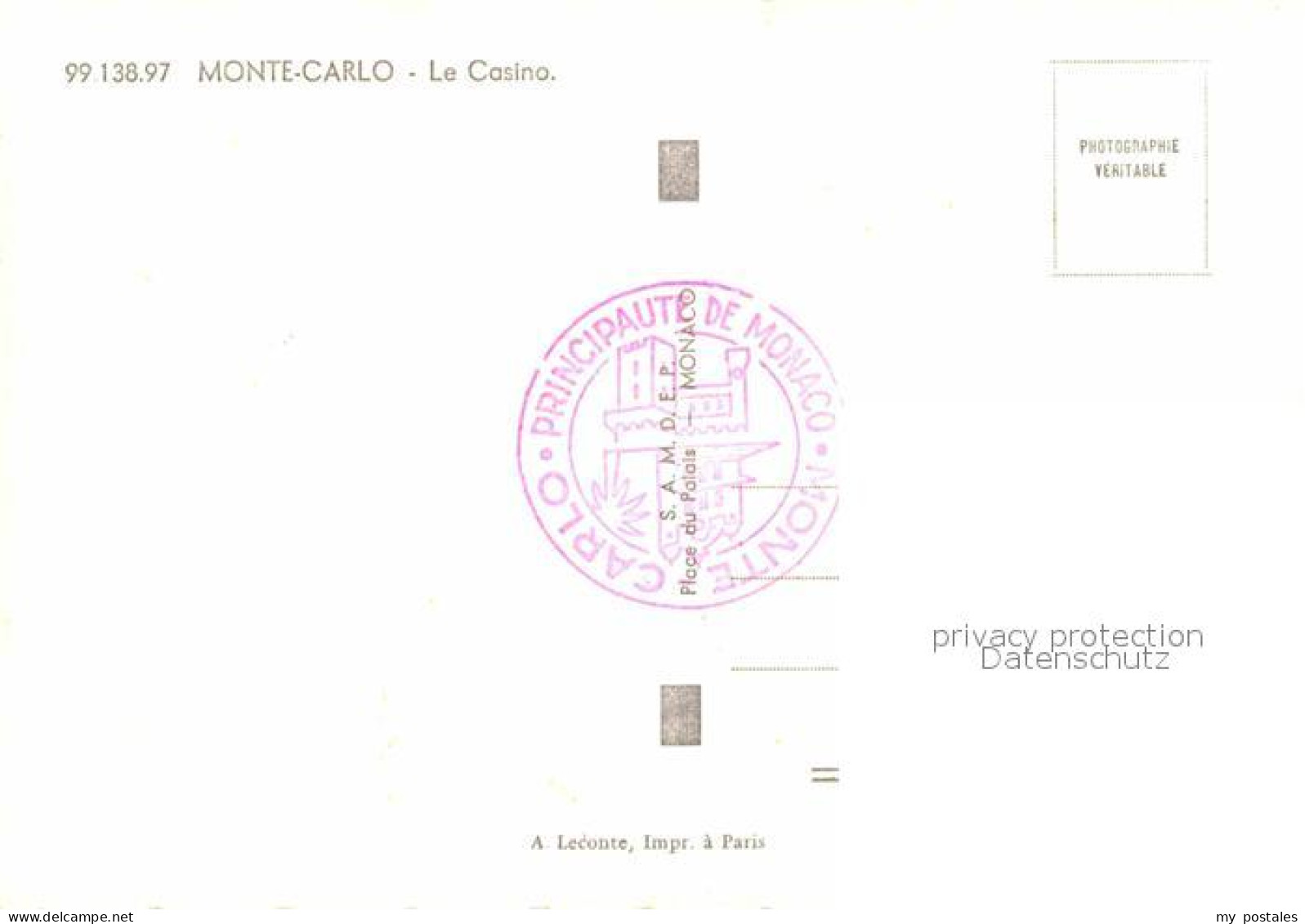 72831464 Monte-Carlo Le Casino Monte-Carlo - Other & Unclassified