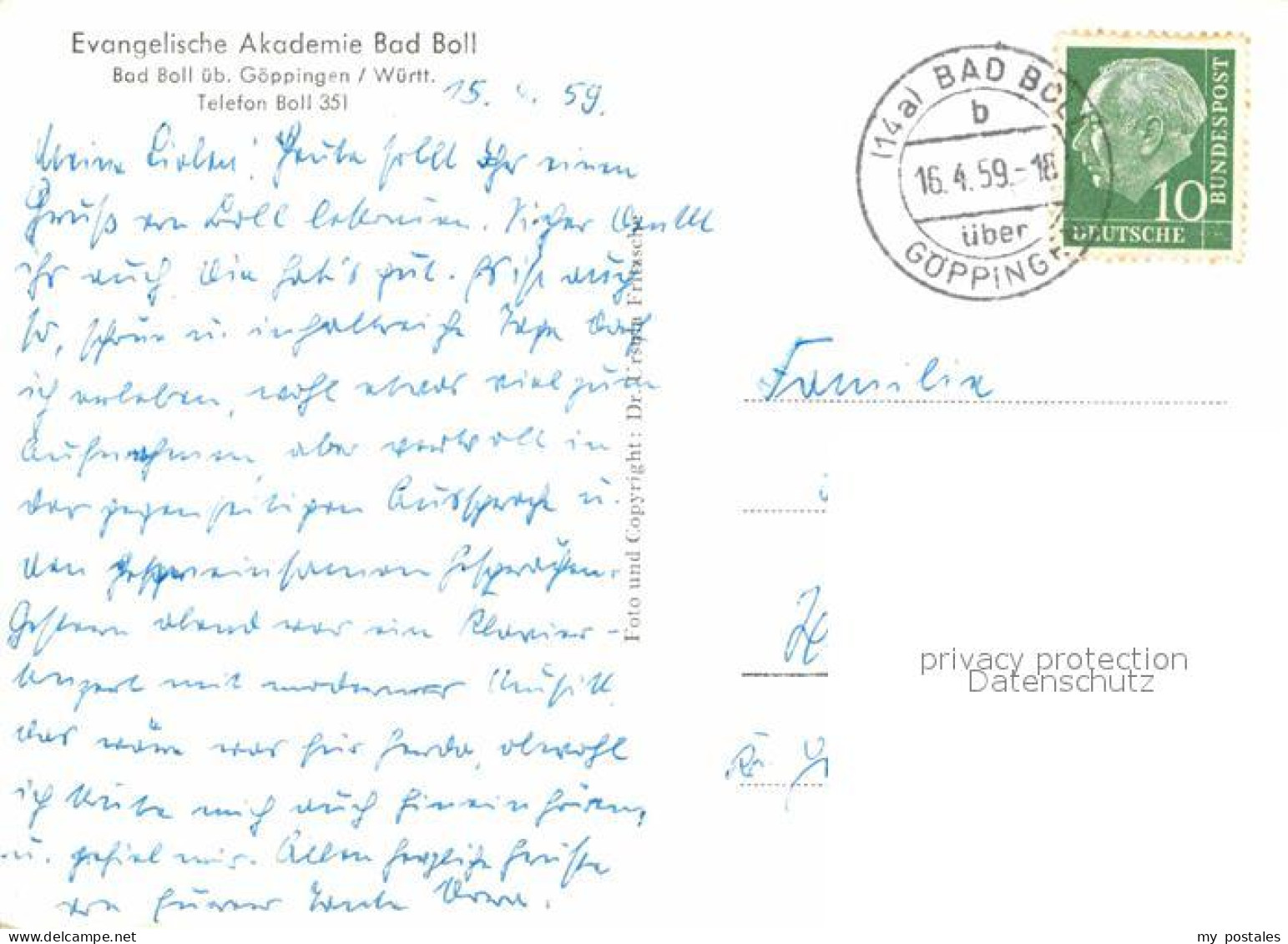 72831449 Bad Boll Evangelische Akademie Bad Boll - Other & Unclassified