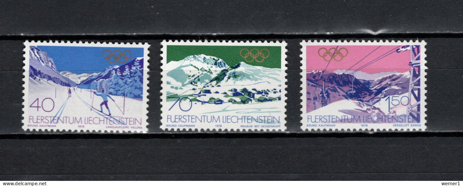 Liechtenstein 1979 Olympic Games Lake Placid Set Of 3 MNH - Hiver 1980: Lake Placid