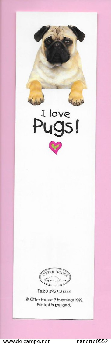 MP - I Love Pugs ! - Marcapáginas