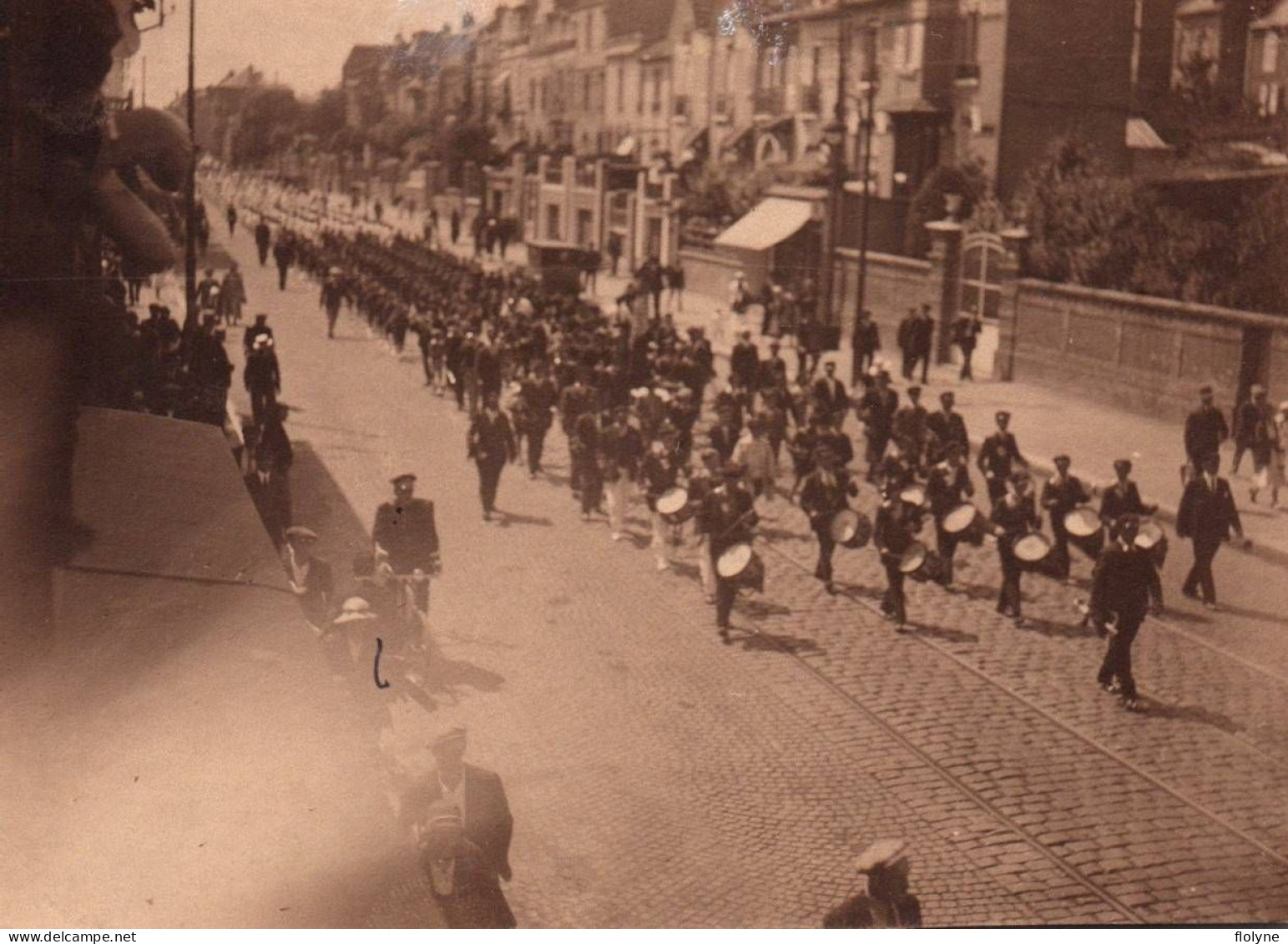 Granville - Photo Ancienne Albuminée - Passage De Troupes Militaire , Route Nationale - 8x11cm - Granville