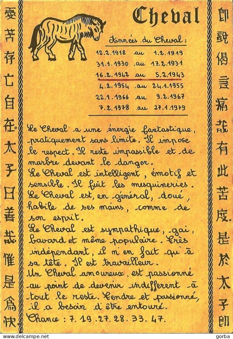 *CPM - Astrologie Asiatique - CHEVAL - - Astrología