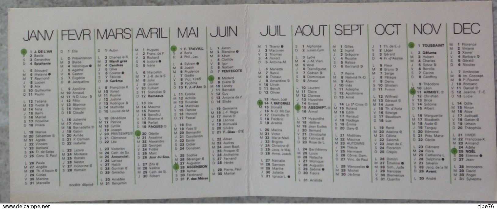 Petit Calendrier De Poche 1981 Fleur  Chaussures ERAM Marque Enseigne - Petit Format : 1981-90