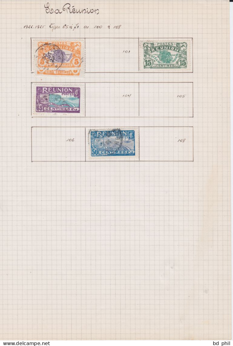 Lot 48 Timbres Réunion 1892 1899 1909 1922 1928 1933 1935 1937 1938 1939 Neuf Et Oblitéré Avec Charnière - Otros & Sin Clasificación