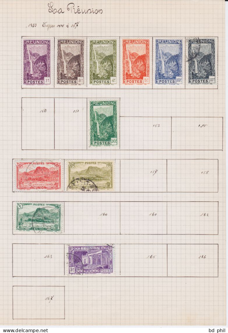 Lot 48 Timbres Réunion 1892 1899 1909 1922 1928 1933 1935 1937 1938 1939 Neuf Et Oblitéré Avec Charnière - Otros & Sin Clasificación