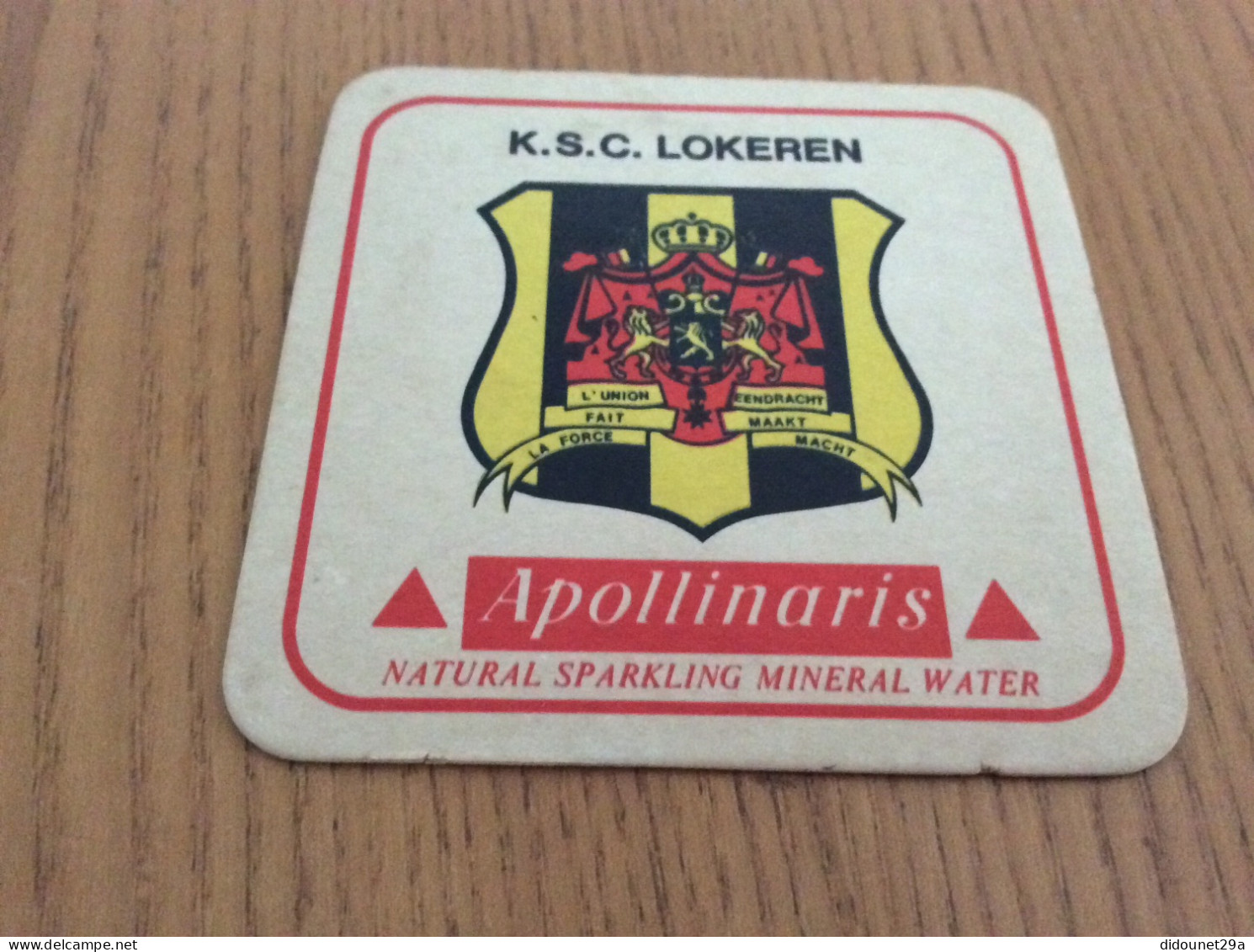 Sous-bock "Apollinaris - K.S.C. LOKEREN" (blason, Football, Belgique) - Bierviltjes