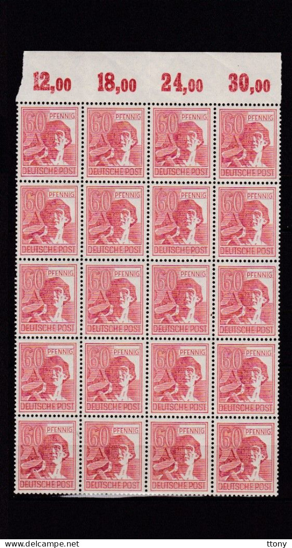 Un Bloc  20  Timbres   60 Pf   1947   **   Allemagne   Occupation Alliée   Zone Interalliée AAS   Deutsche Post - Neufs