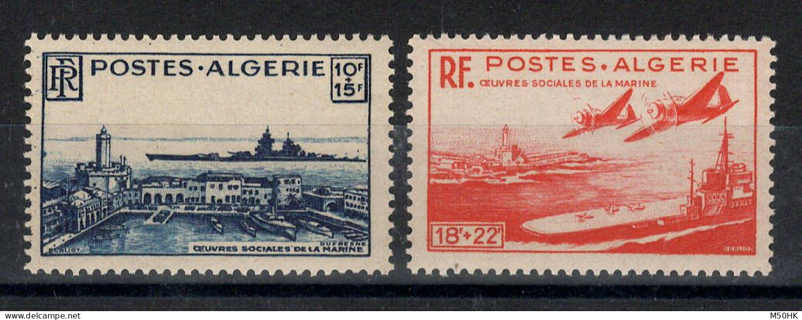 Algerie - YV 273 & 274 MNH Luxe , Oeuvres Sociales De La Marine Cote 26 Euros - Unused Stamps