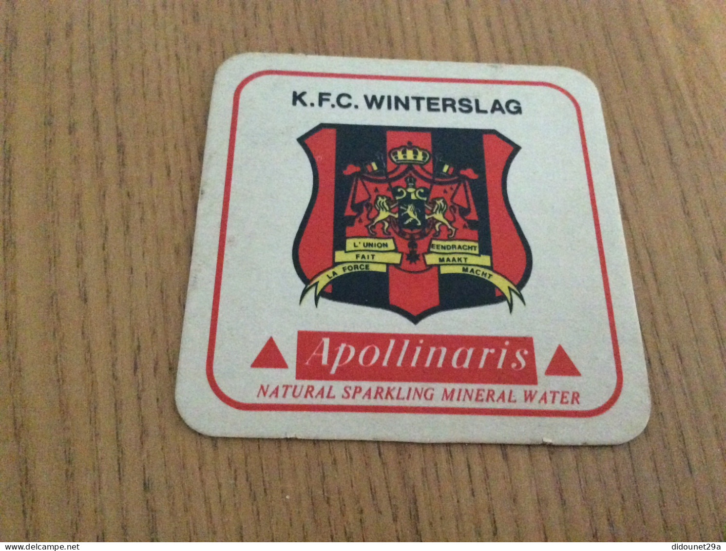 Sous-bock "Apollinaris - K.F.C. WINTERSLAG" (blason, Football, Belgique) - Portavasos