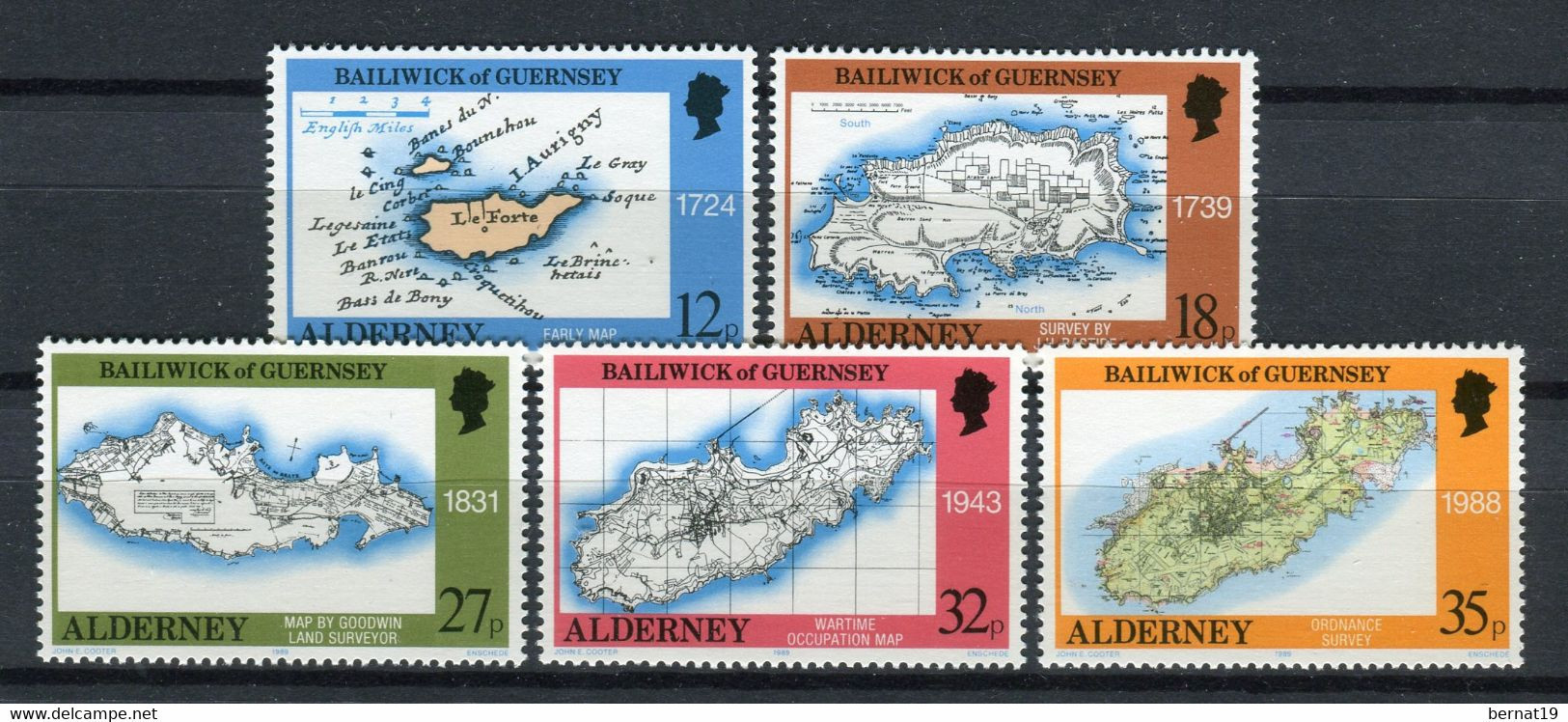 Alderney 1989. Yvert 37-41 ** MNH. - Alderney