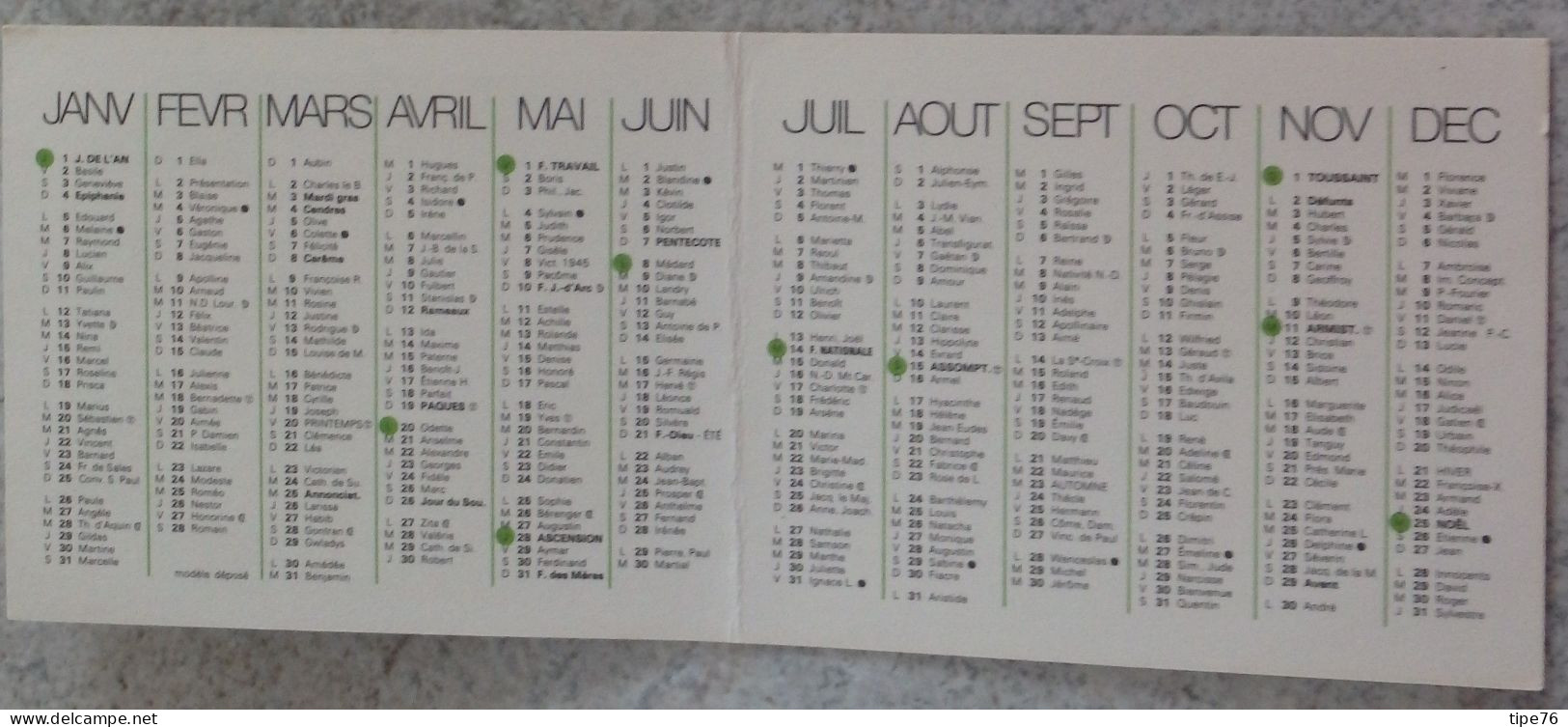 Petit Calendrier De Poche 1981 Fleur  Chaussures ERAM Marque Enseigne - Petit Format : 1981-90