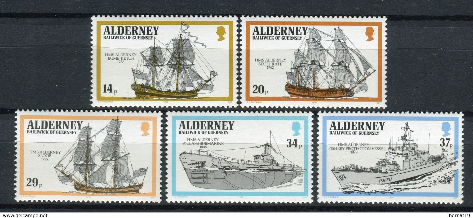 Alderney 1990. Yvert 43-47 ** MNH. - Alderney