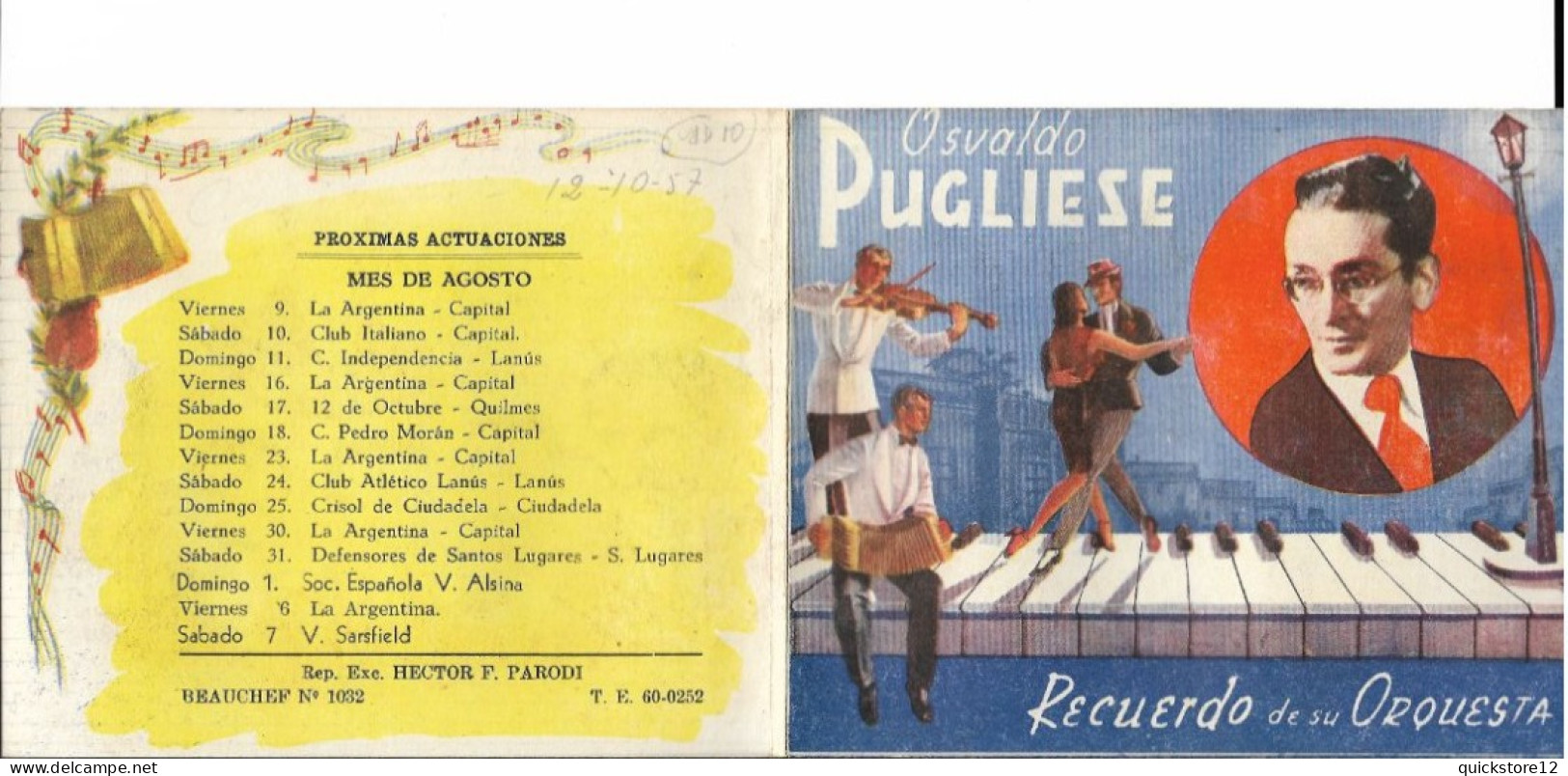 Osvaldo Pugliese - Recuerdo De Su Orquesta   - 7433 - Advertising