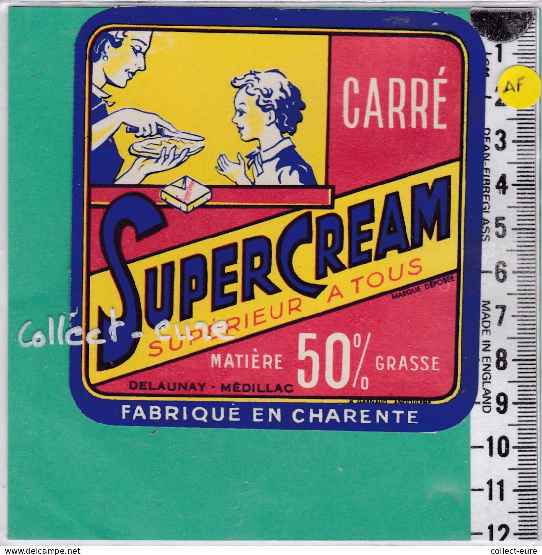 C1304  FROMAGE CARRE SUPERCREAM DELAUNAY MEDILLAC CHARENTE 50 % - Käse