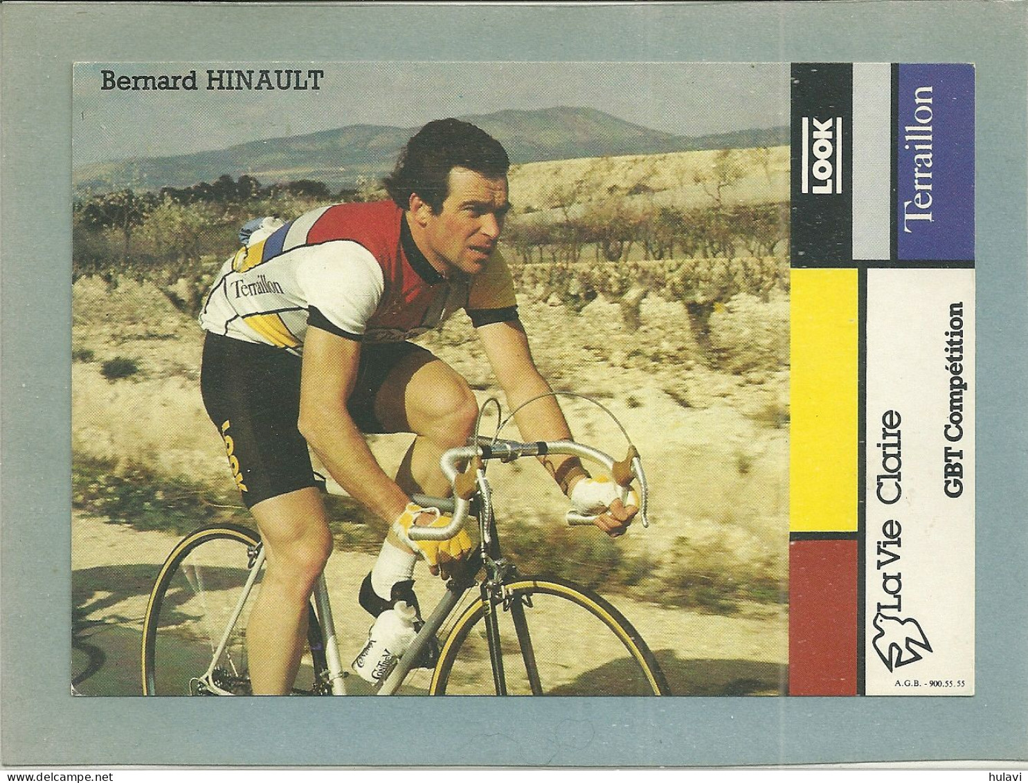 BERNARD HINAULT - CARTON  PUBLICITAIRE GRAND FORMAT CP  (ref 2355) - Cycling