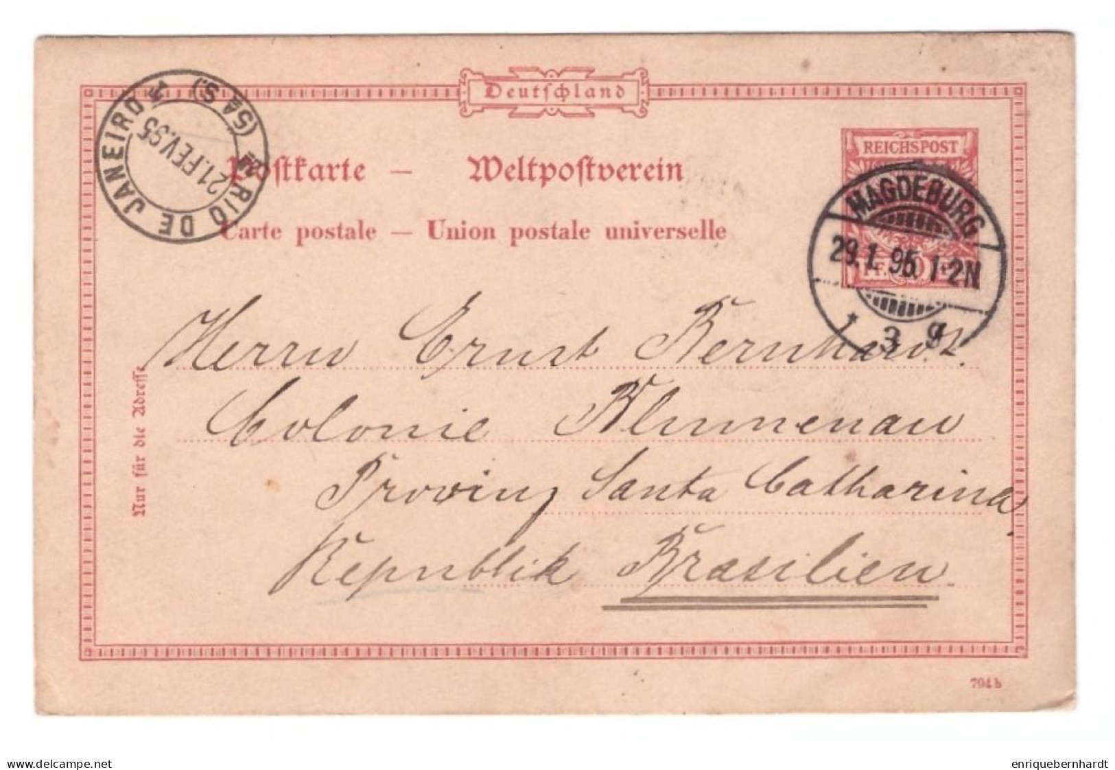 DEUTSCHLAND // POSTKARTE // 1895 - Sonstige & Ohne Zuordnung