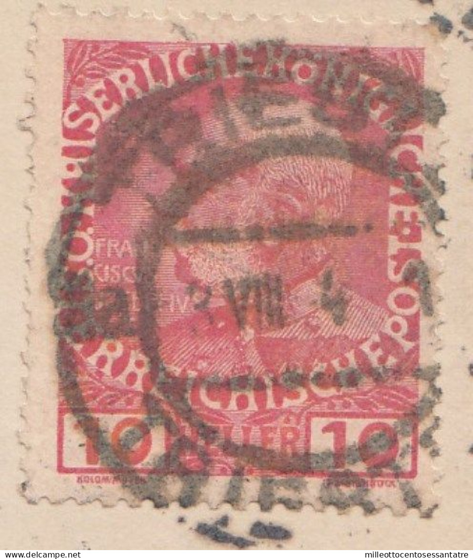 869  - AUSTRIA - Cartolina Postale Fotografica - Del 1914 Da Trieste (A) A Castiglione Dei Pepoli Con Heller 10 Rosso - Storia Postale