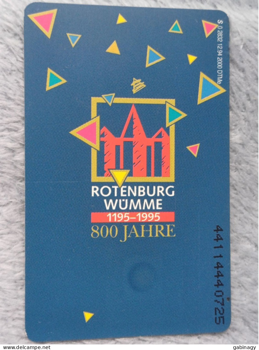 GERMANY-1170 - O 2832 - 800 Jahre Rotenburg / Wümme - 2.000ex. - O-Series : Series Clientes Excluidos Servicio De Colección