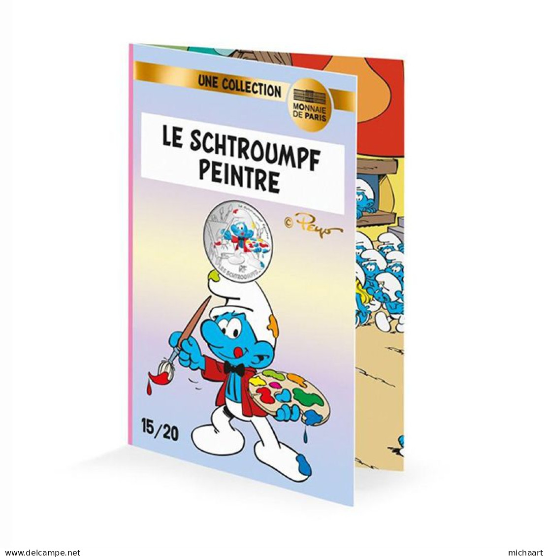 France 10 Euro Silver 2020 Painter The Smurfs Colored Coin Cartoon 01852 - Gedenkmünzen