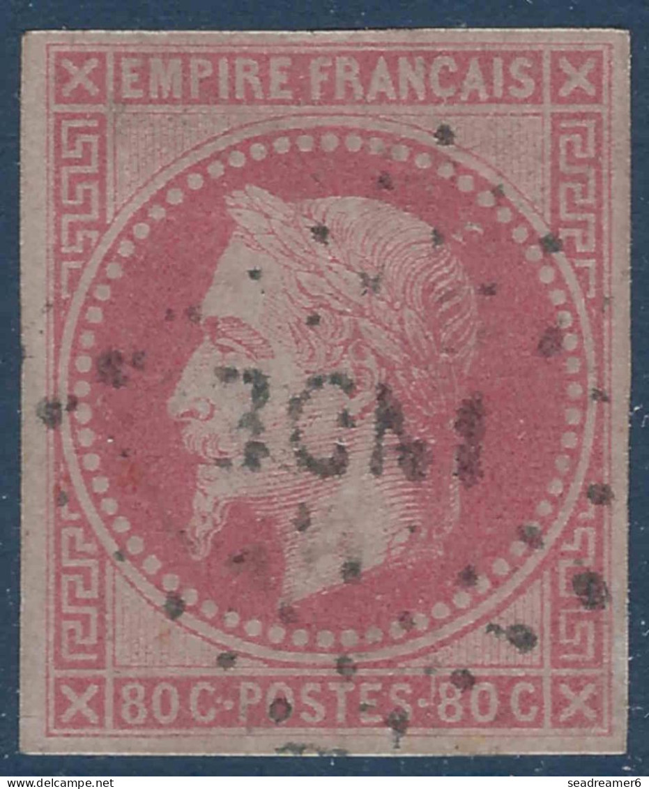 Colonies Générales Cochinchine N°10 80c Rose Oblitéré Losange "INDE " Très Frais & Superbe Signé A.BRUN - Napoléon III.