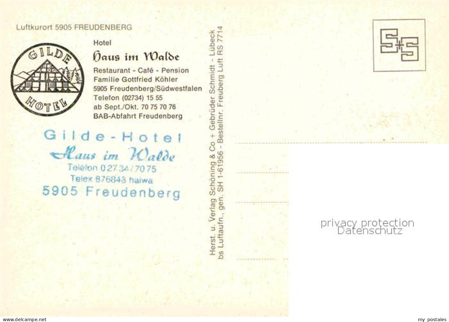 72829421 Freudenberg Westfalen Fliegeraufnahme Hotel Haus Im Walde  Freudenberg - Andere & Zonder Classificatie