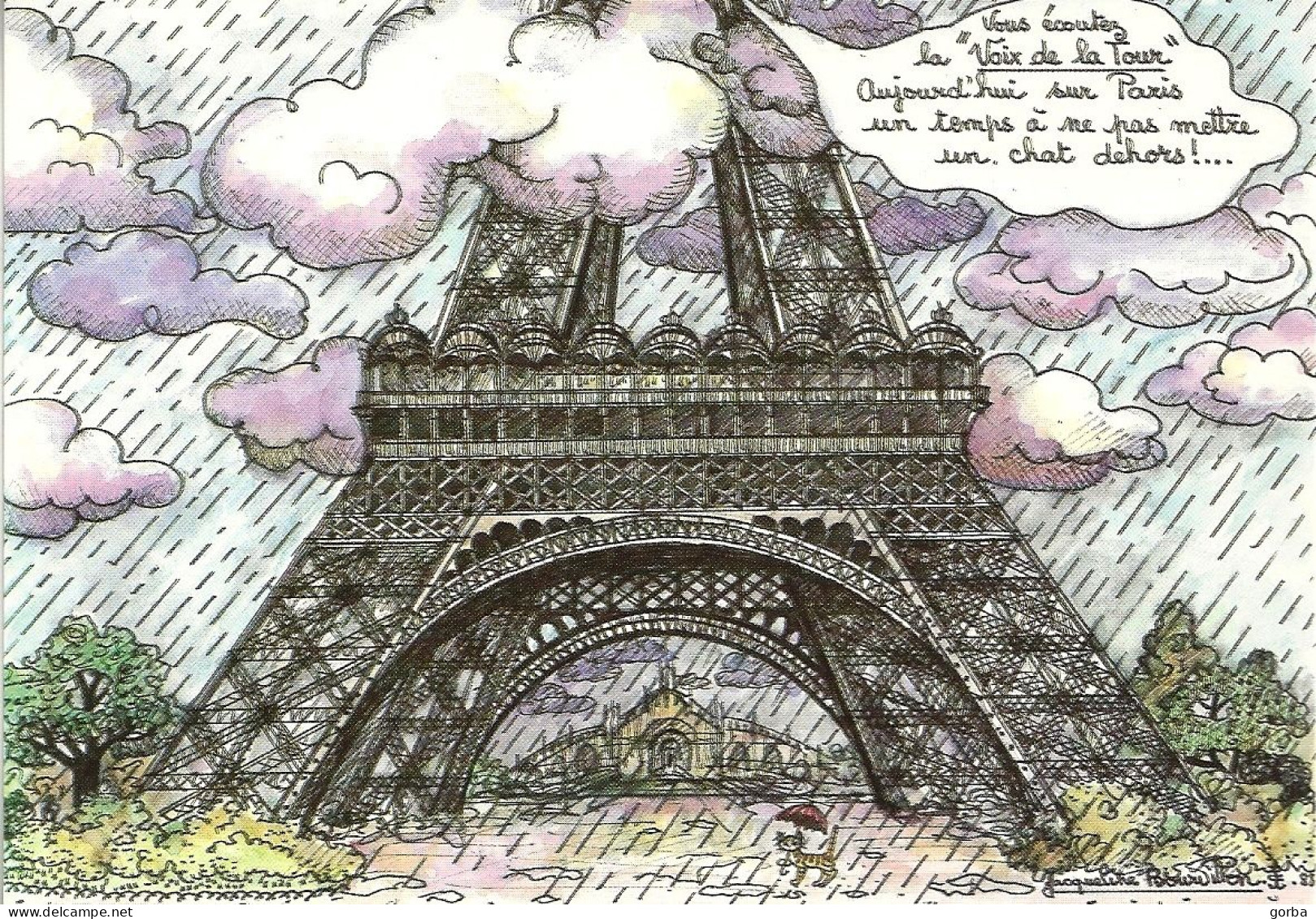 *CPM - Centenaire De La Tour Eiffel - Dessin De Jacqueline BOURDILLON - Belle Carte - Sonstige & Ohne Zuordnung