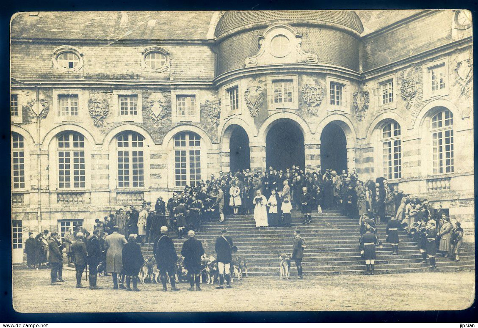 Cpa Carte Photo Du 89 Saint Fargeau Chasse à Courre , Le Jour De La St Hubert     STEP199 - Saint Fargeau