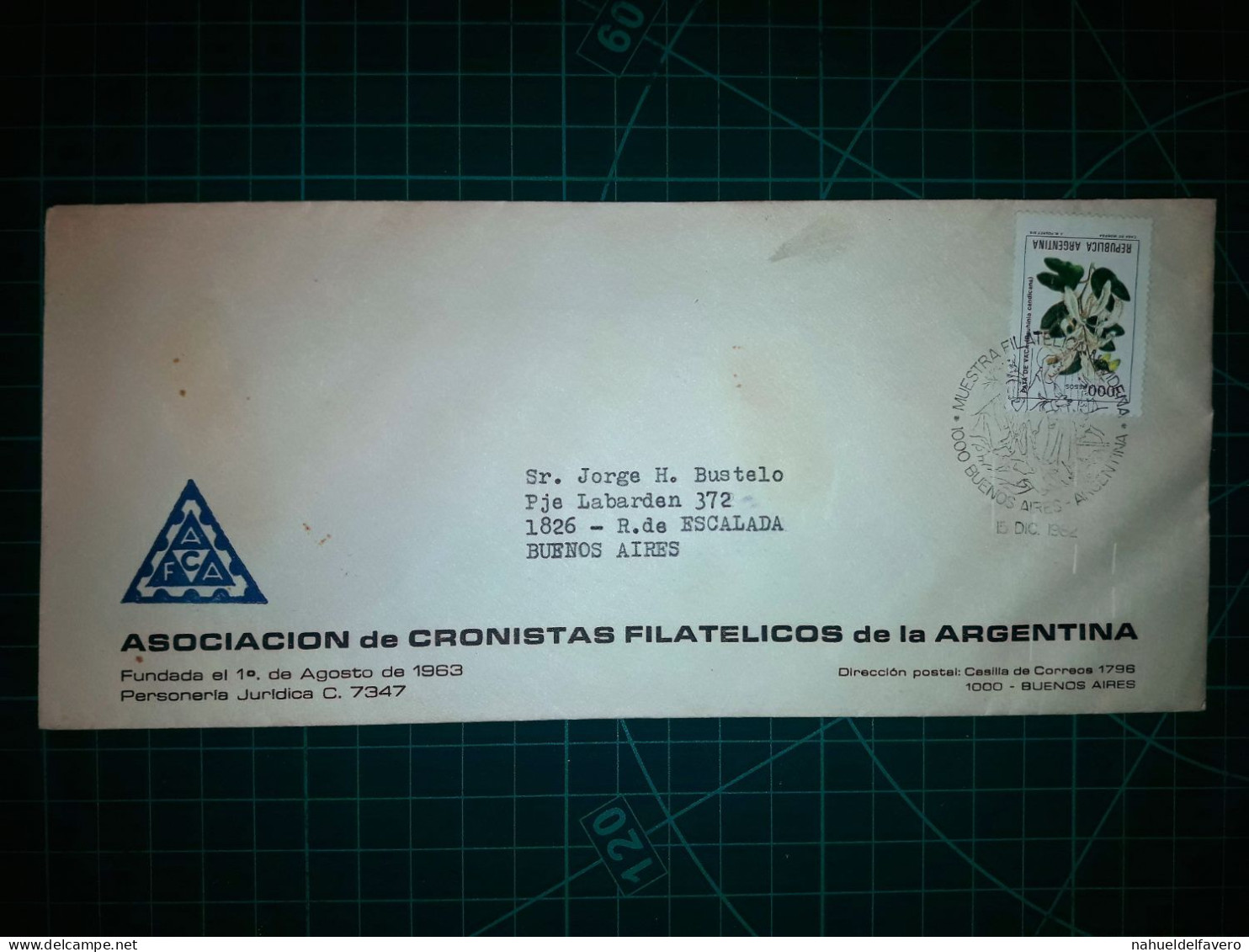 ARGENTINE, Enveloppe Largo Appartenant à "l'Association Des Chroniques Philatéliques D'Argentine". Distribué à Buenos Ai - Gebraucht