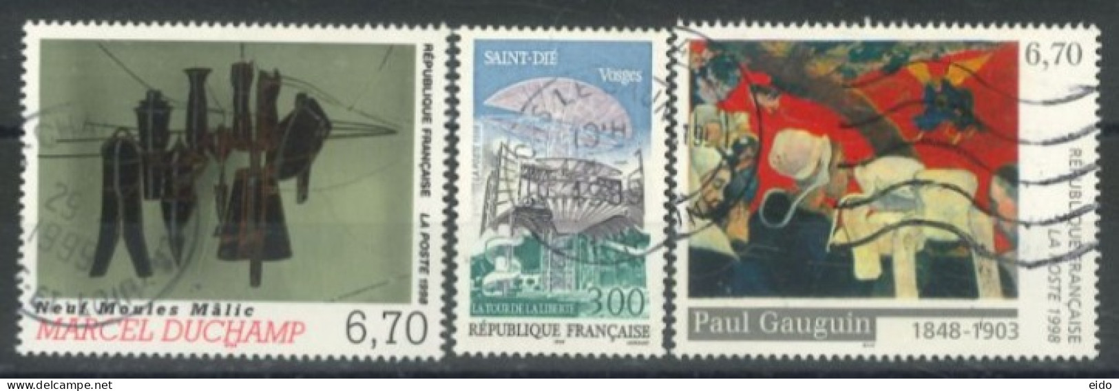 FRANCE -1998 - DIFFERENT STAMPS SET OF 3, USED - Gebraucht