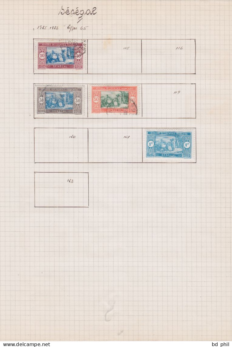 Lot 73 Timbres Sénégal A.O.F 1892 1899 1906 1912 1914 1922 1925 1935 1937 1938 1939 Neuf Et Oblitéré Avec Charnière - Altri & Non Classificati